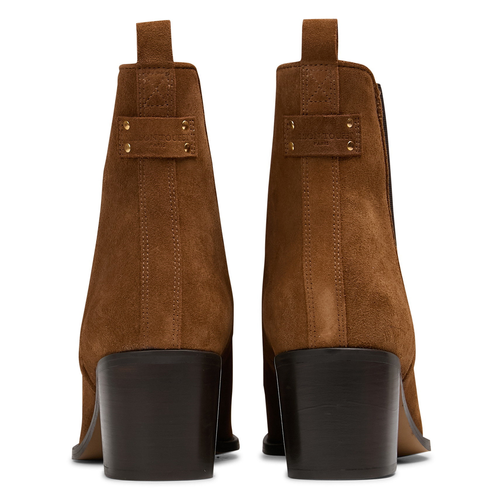 Effen leren enkellaarzen met textuur MAISON TOUFET Beige