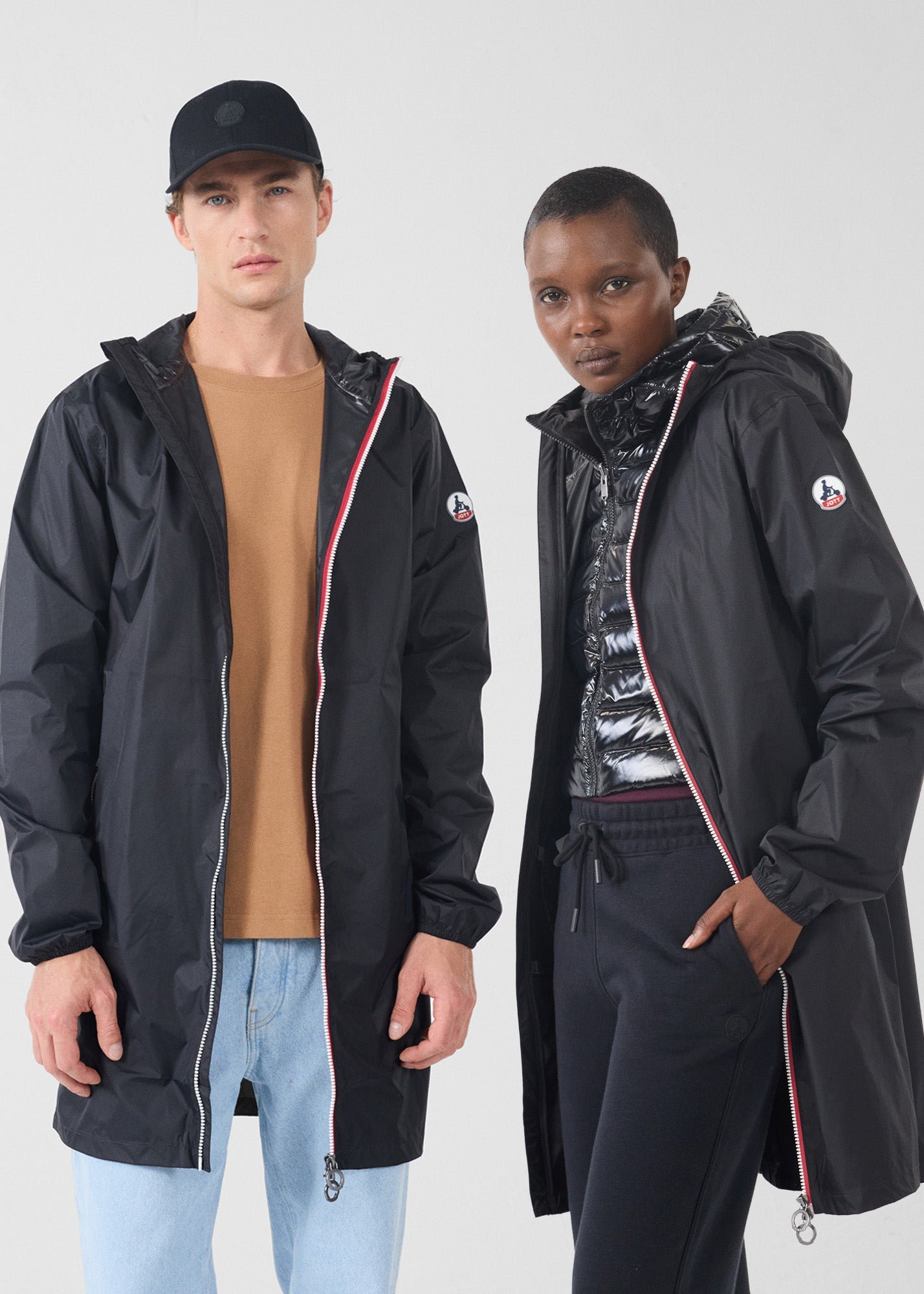 Packable long raincoat Skye JOTT Black