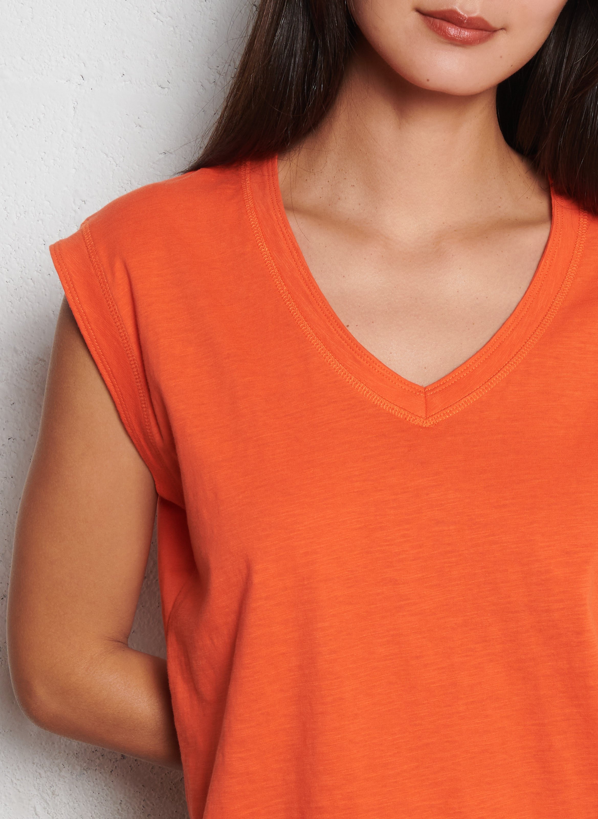 Débardeur chiné en coton MAISON 123 Orange