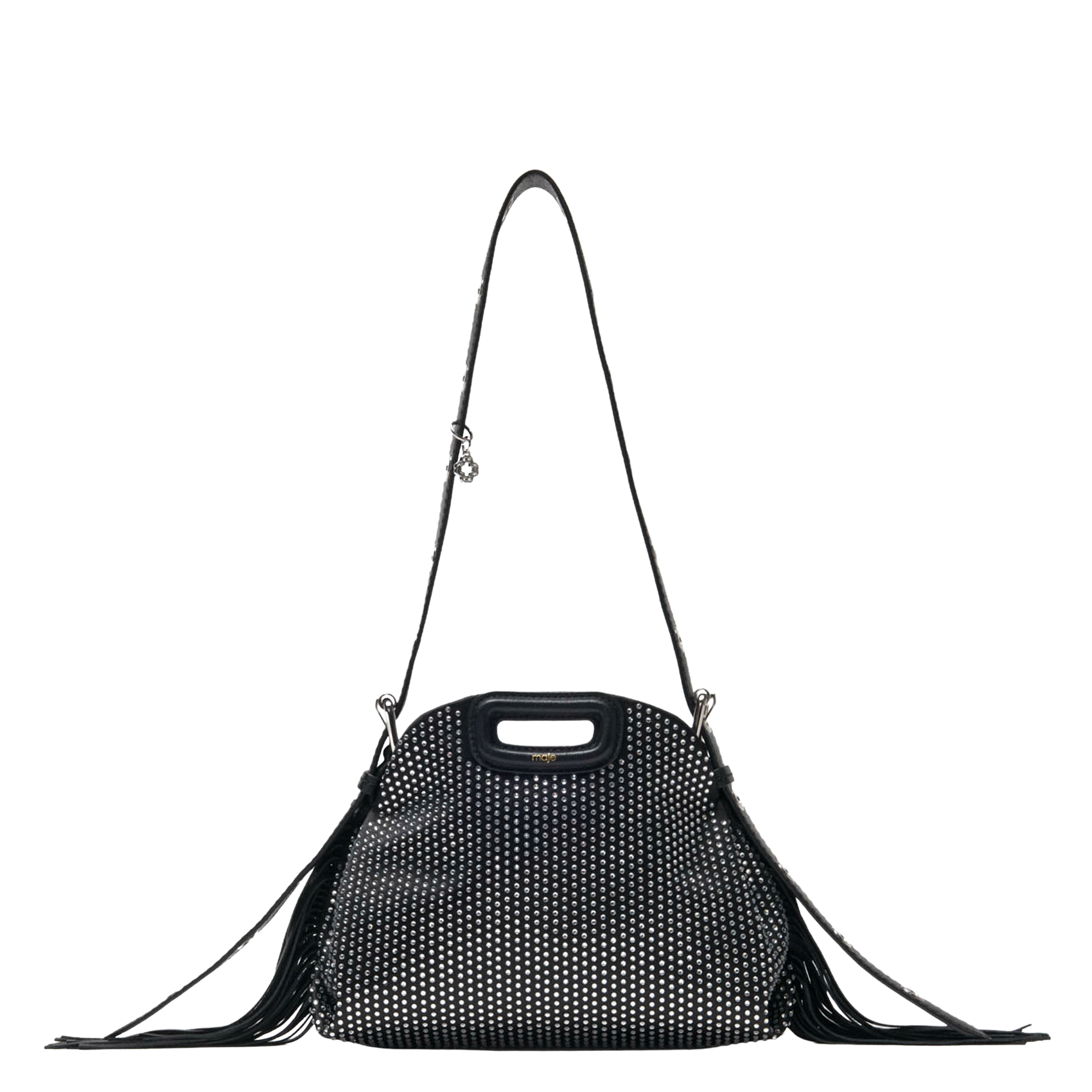 Sac bandoulière à strass MAJE Noir