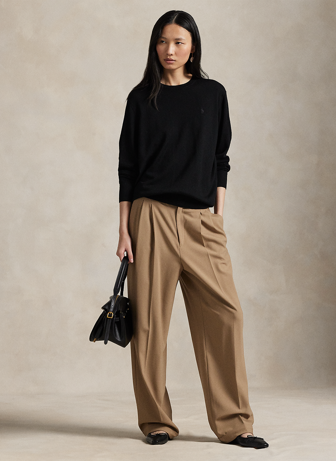 Pull col rond en laine POLO RALPH LAUREN Noir