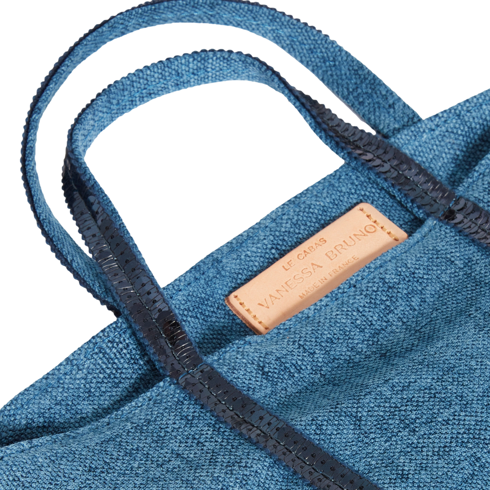 Sequined linen tote bag VANESSA BRUNO Blue