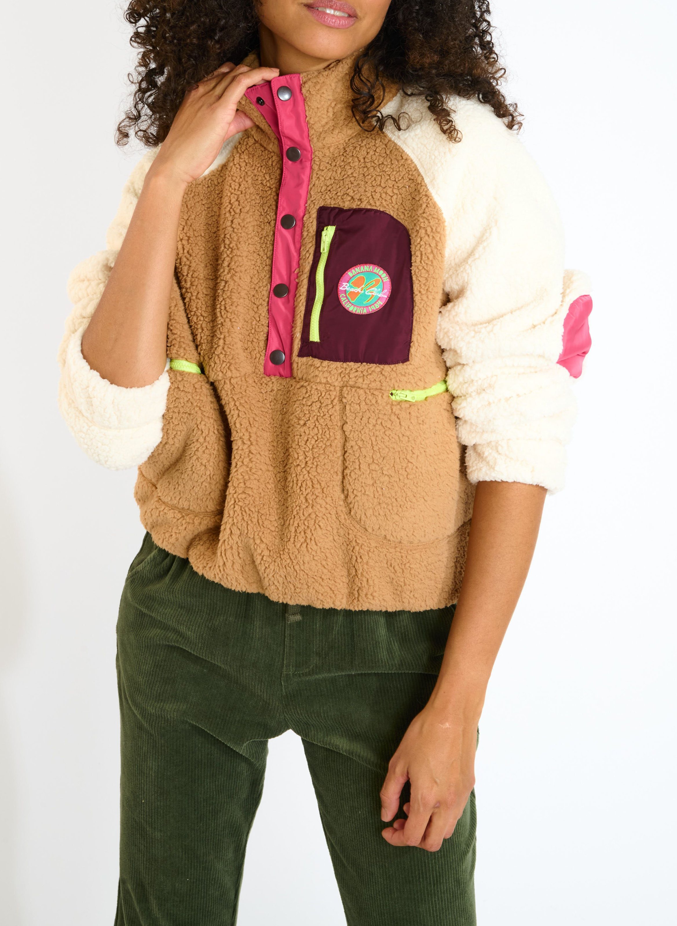 Polaire col montant BANANA MOON Marron