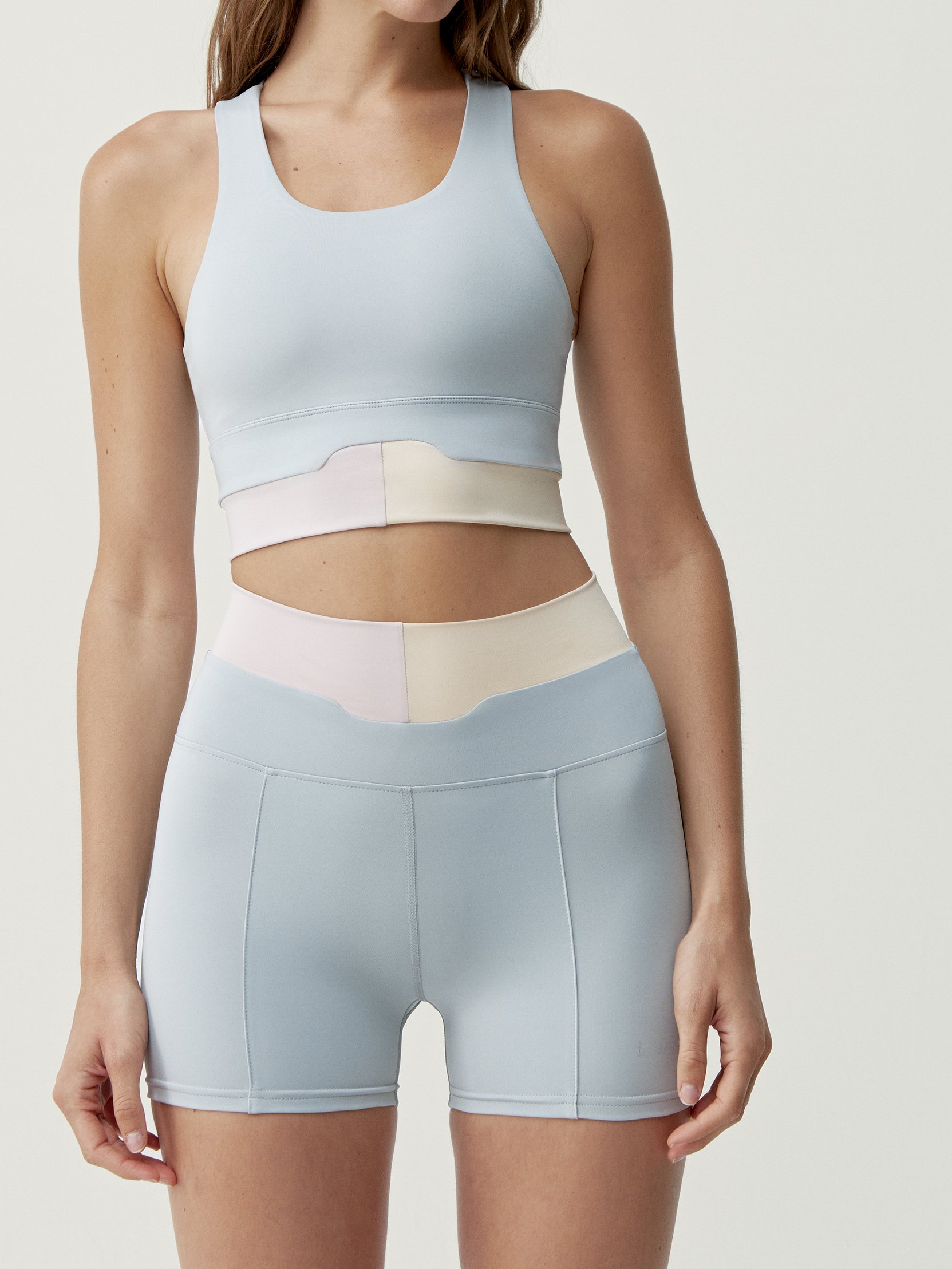 Medium support sports bra by Kalinda BORN LIVING YOGA Grey