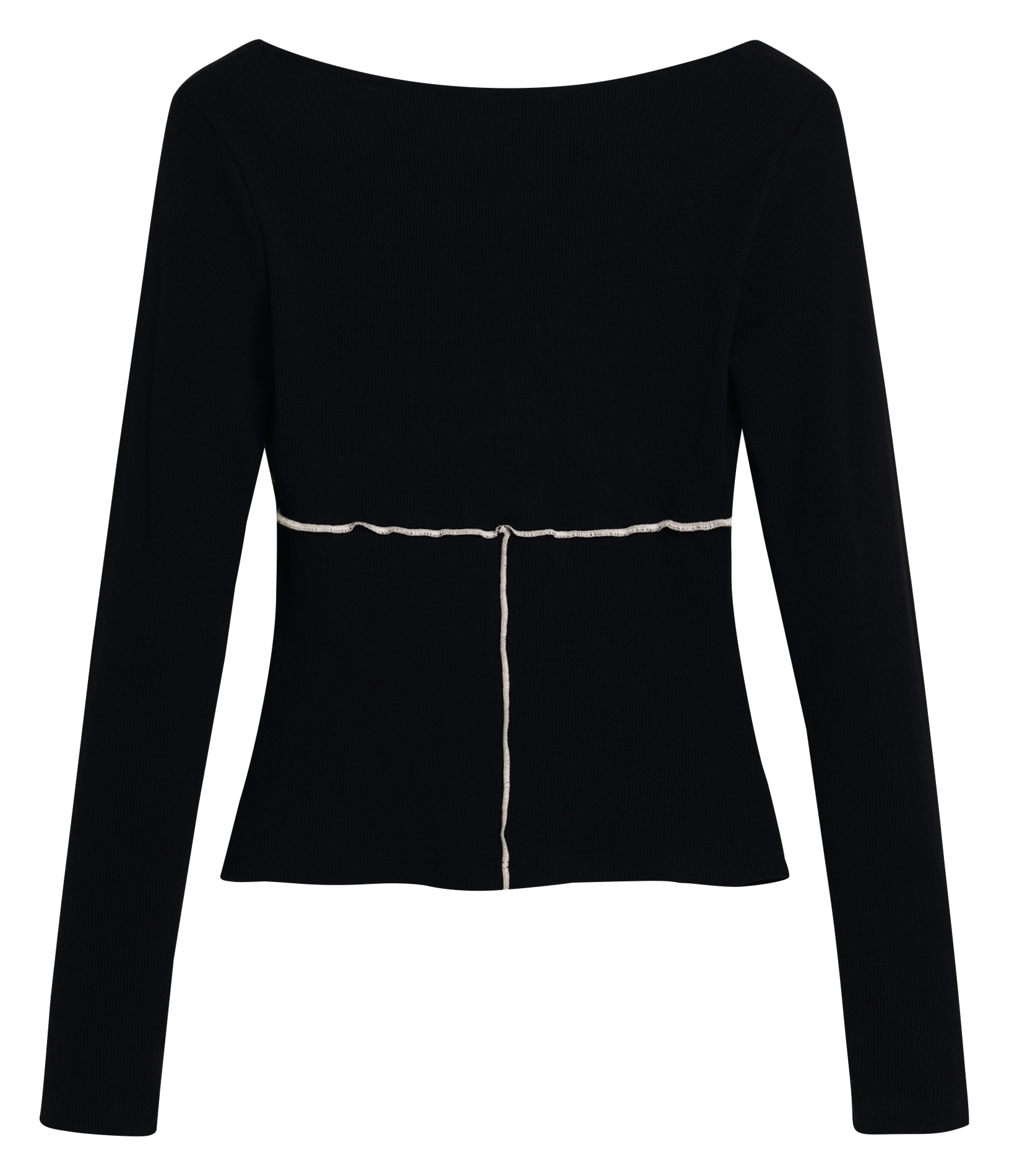 Top ajusté col carré en coton mélangé DESIGUAL Noir