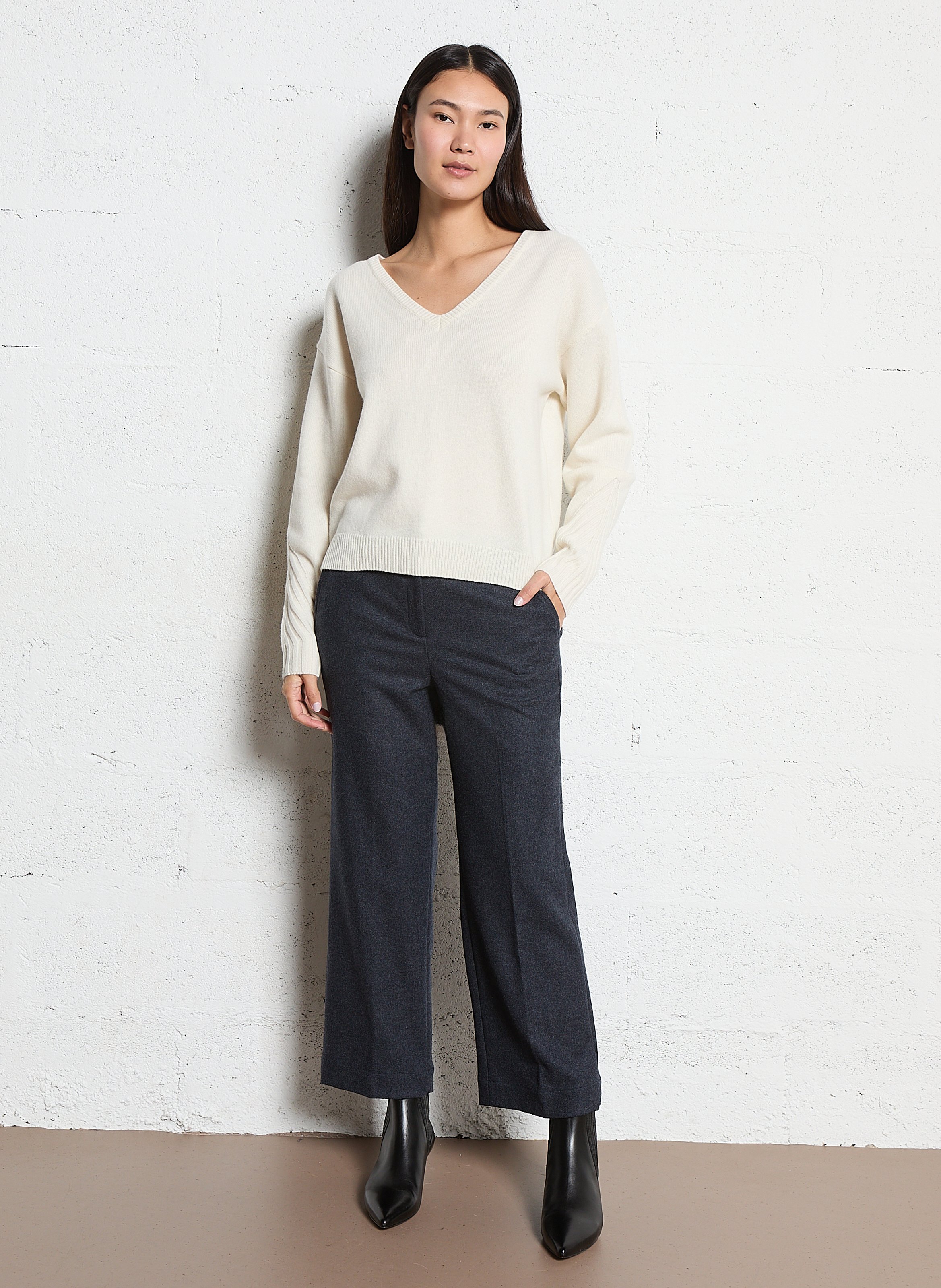 Straight wool trousers MAISON 123 Grey