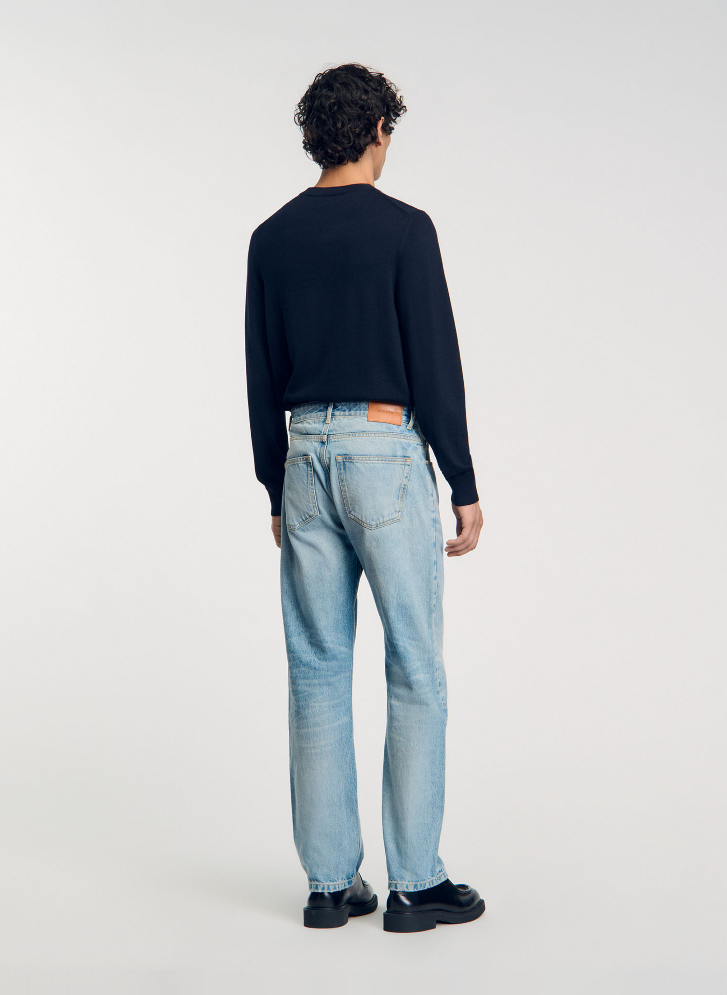 Jean droit en coton SANDRO Bleu