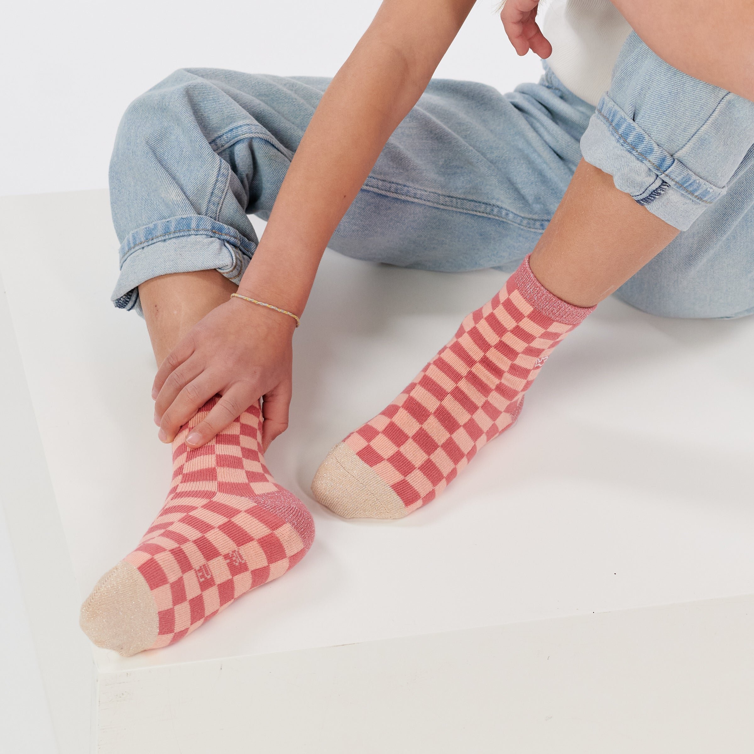 Checked socks BILLYBELT Pink