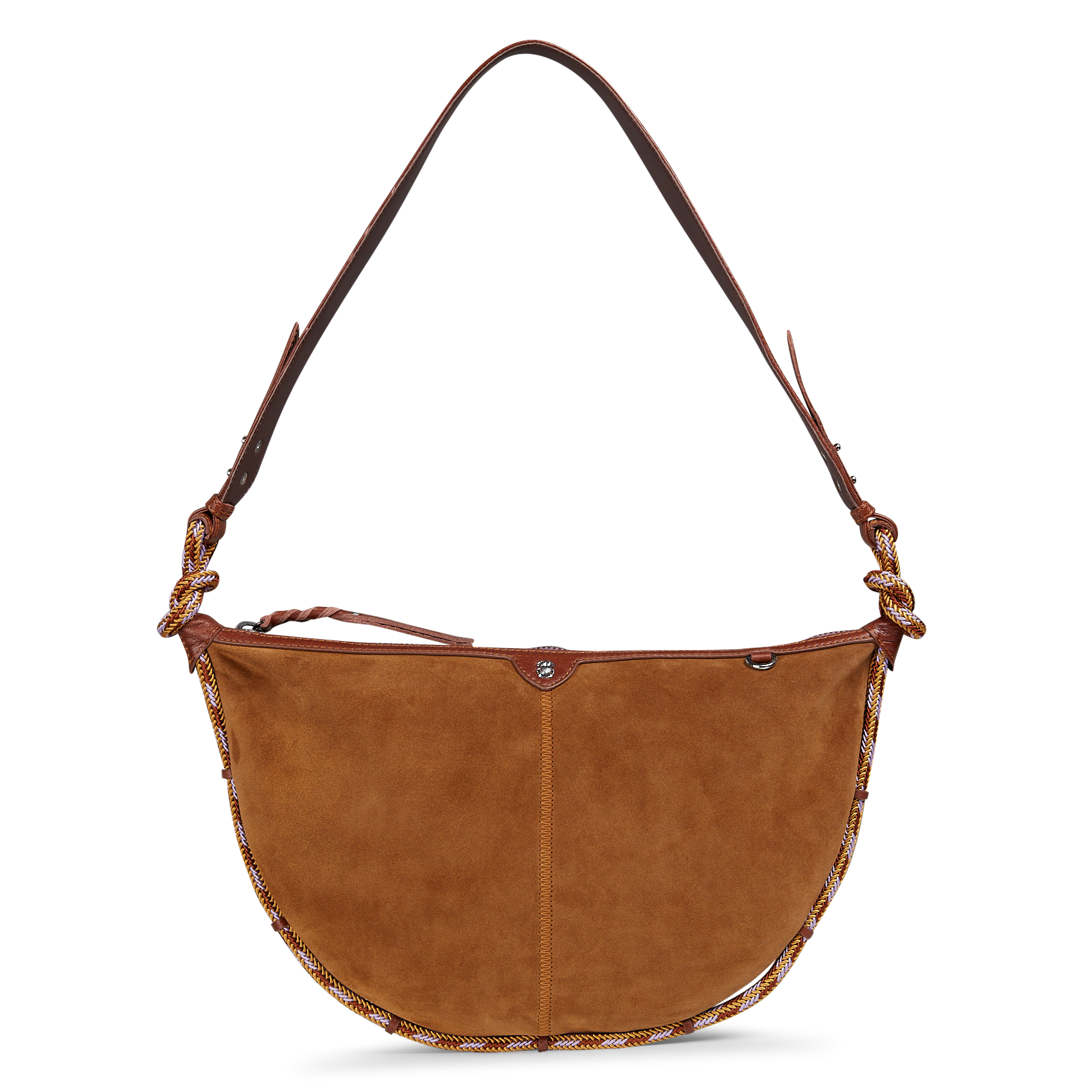 Geschnürte Beuteltasche aus strukturiertem Leder CLARIS VIROT Braun