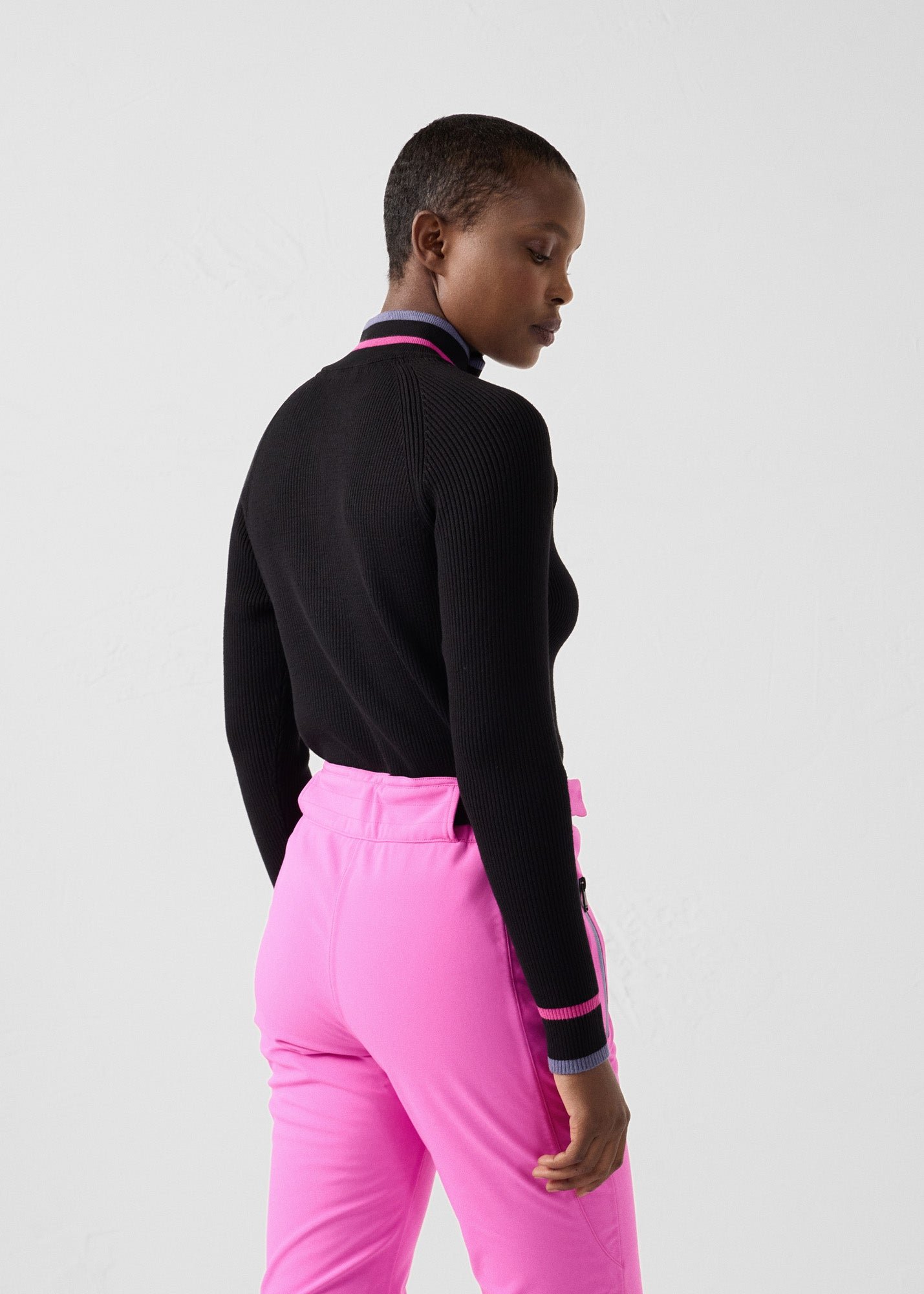 Ribbed high neck sweater mayt JOTT Black