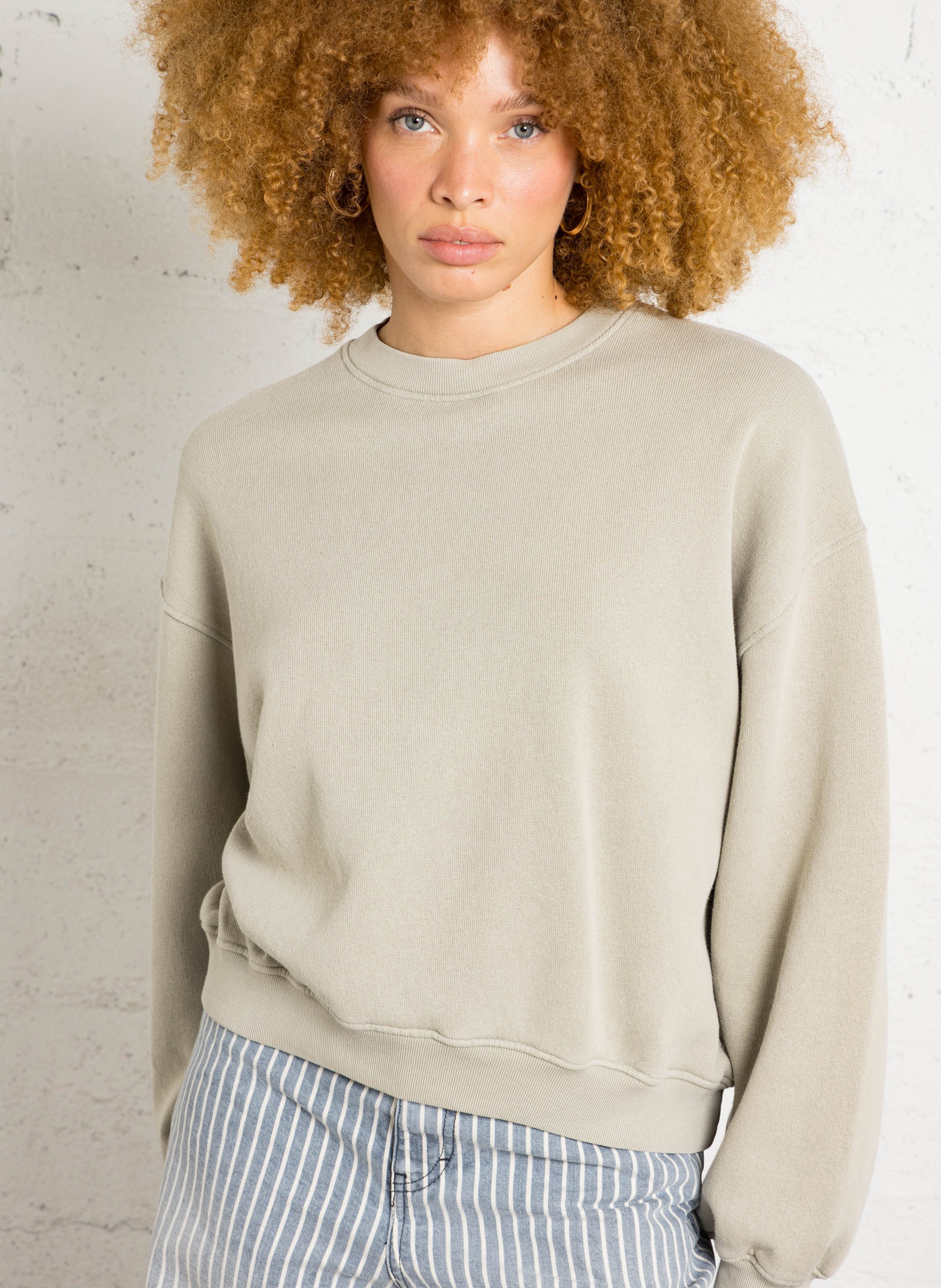 Rundhals-Sweatshirt aus Baumwoll-Mix BELLEROSE Grau