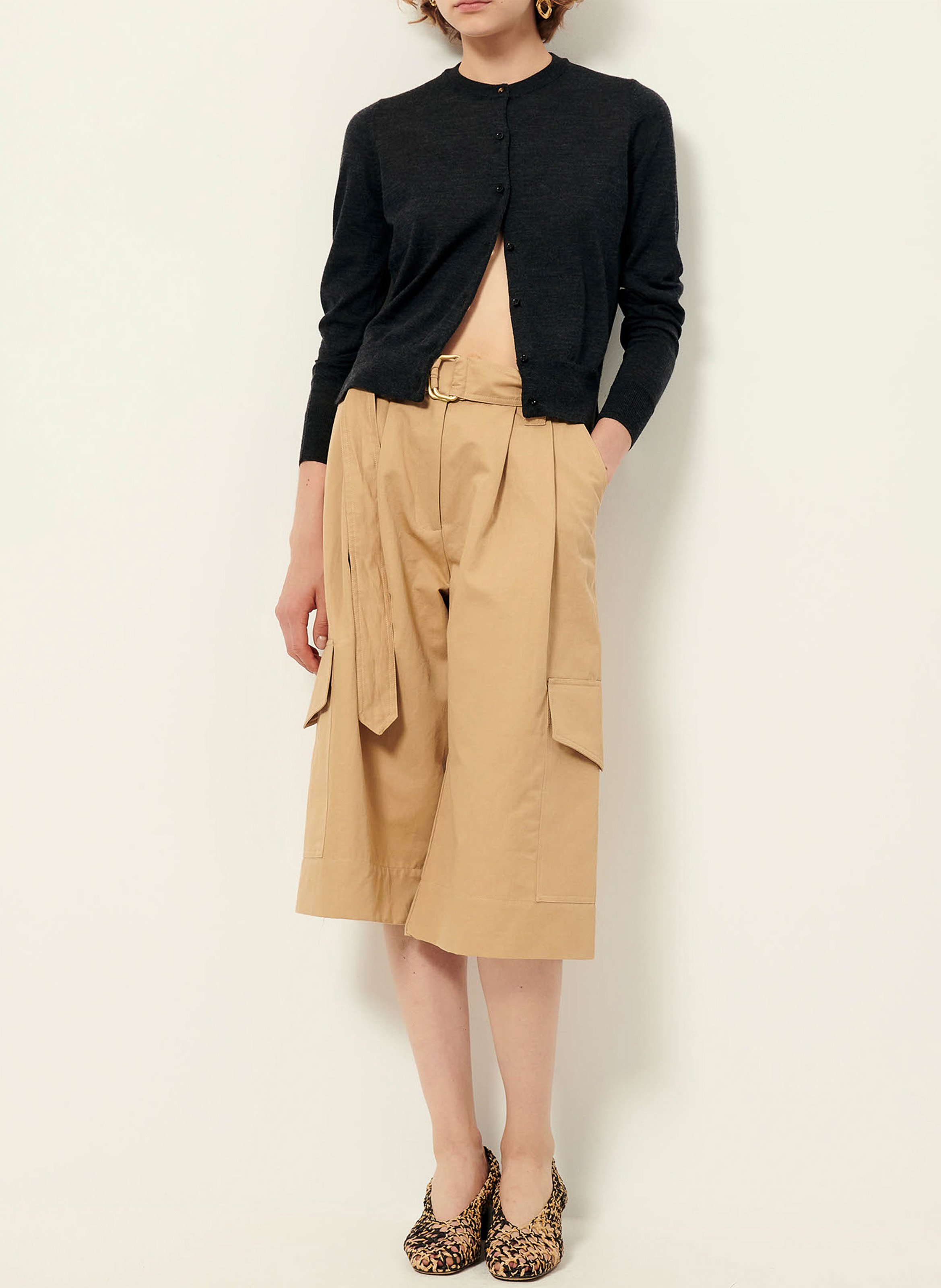 Wollen cardigan met ronde hals Grijs