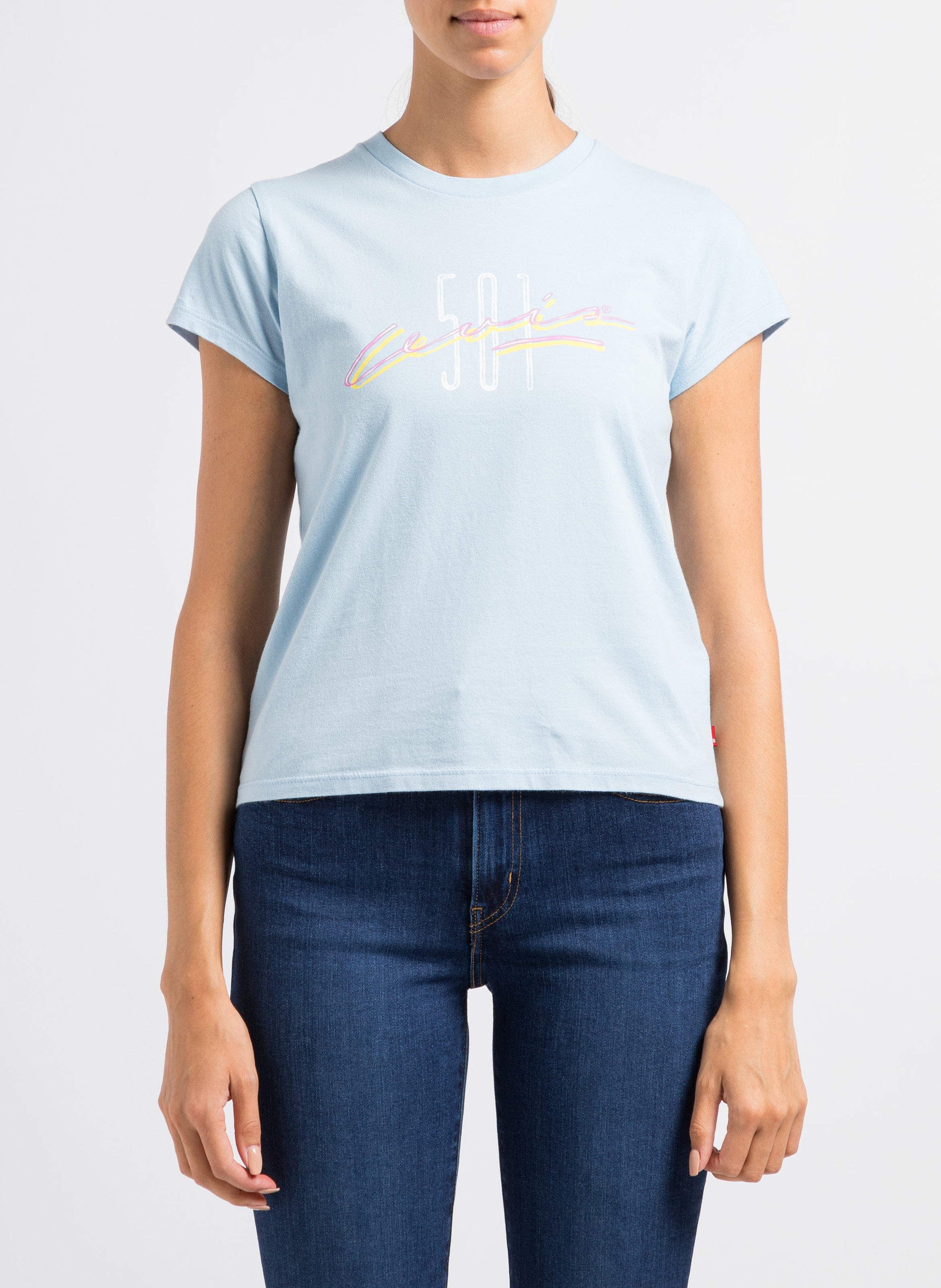 Rundhals-T-Shirt aus Baumwolle mit Print LEVI'S Blau