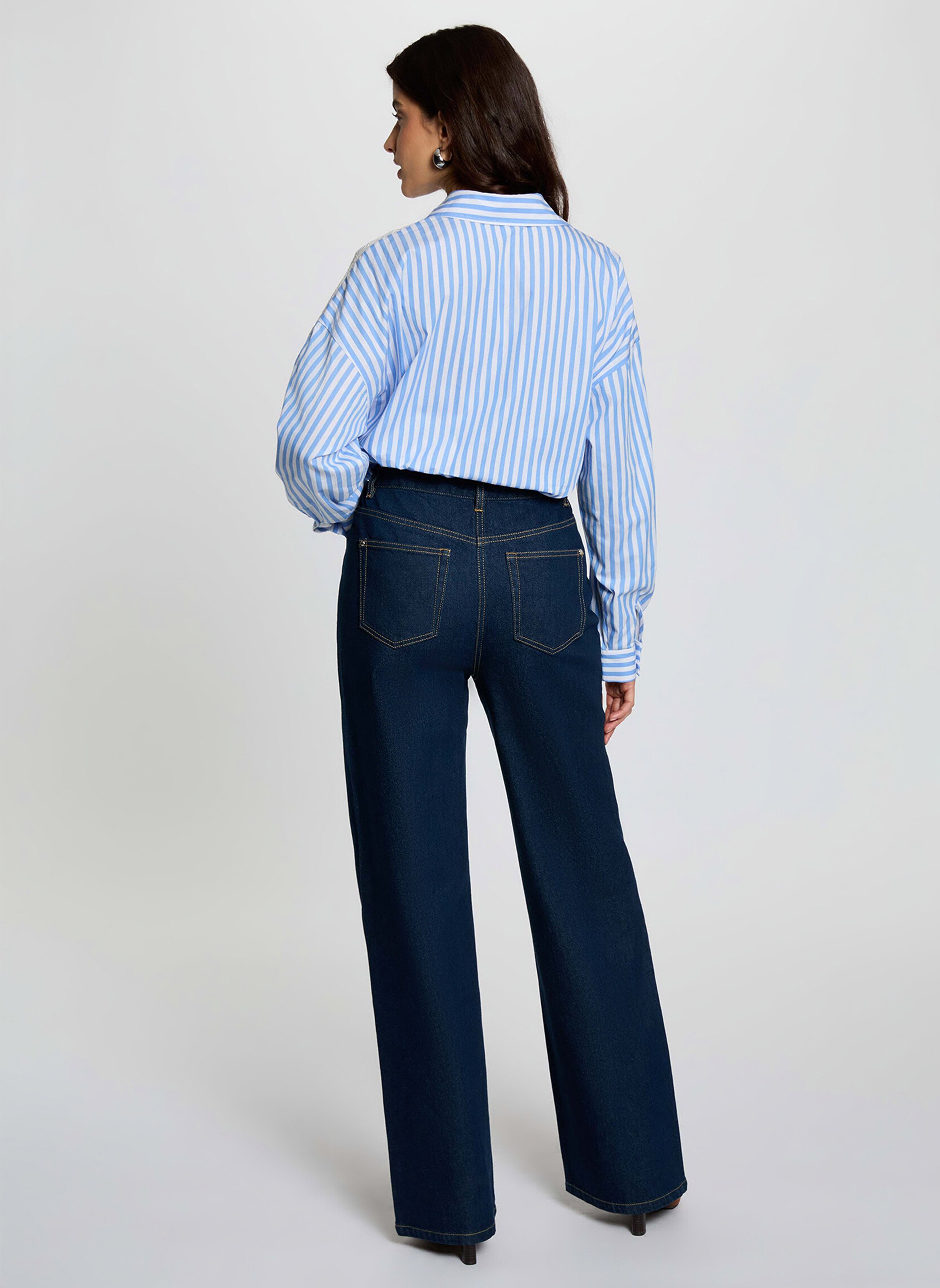 Chemise oversize col classique en coton MORGAN Multicolore