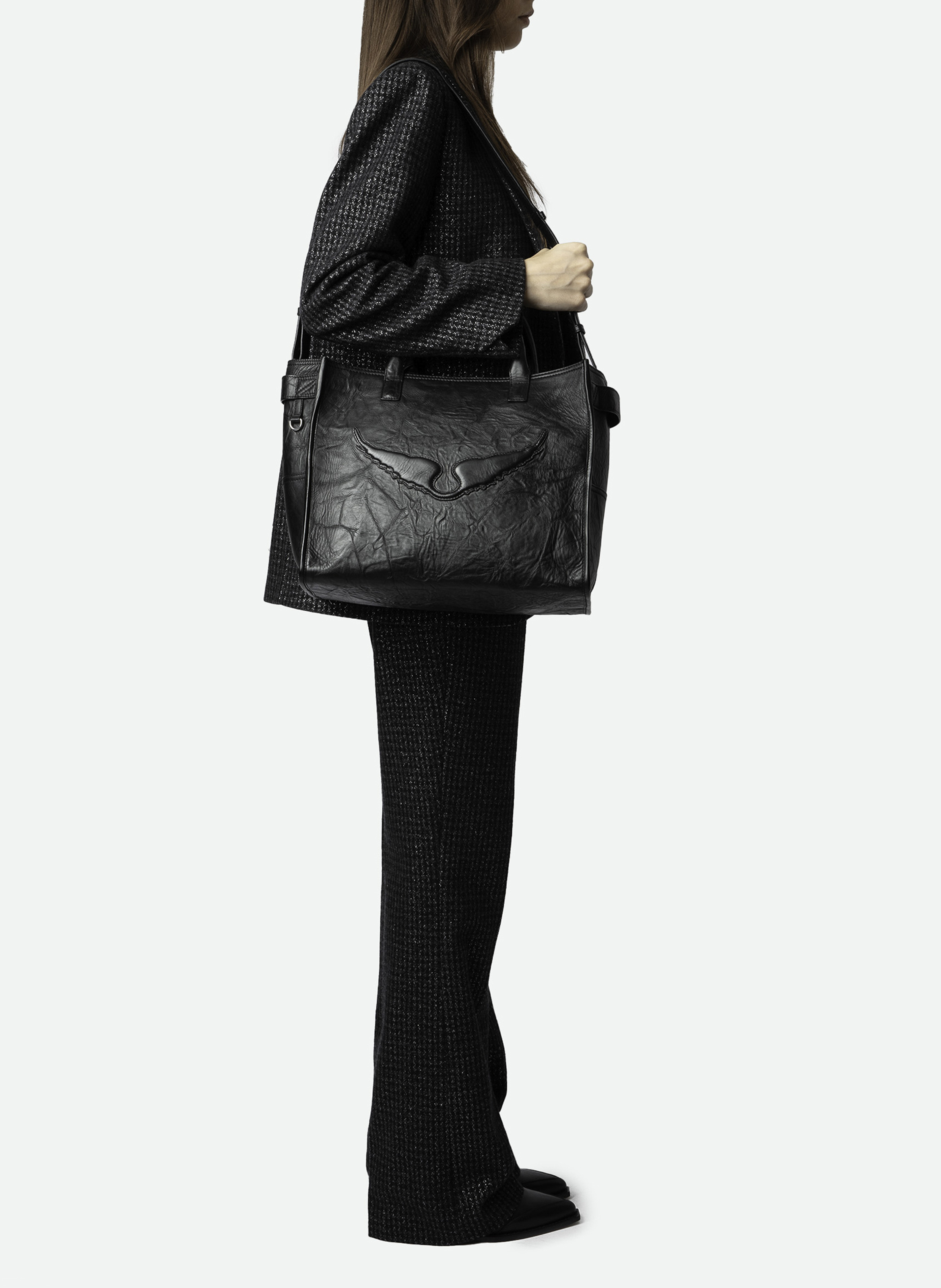 Ledertasche mit Knittereffekt ZADIG&VOLTAIRE Schwarz