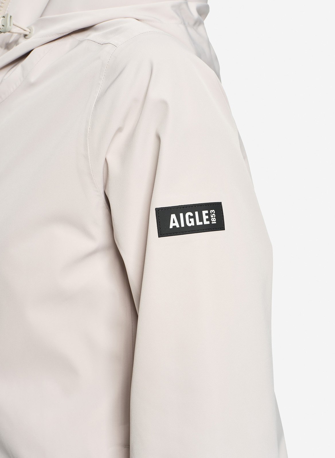 Straight mid-length parka with solid hood AIGLE Beige