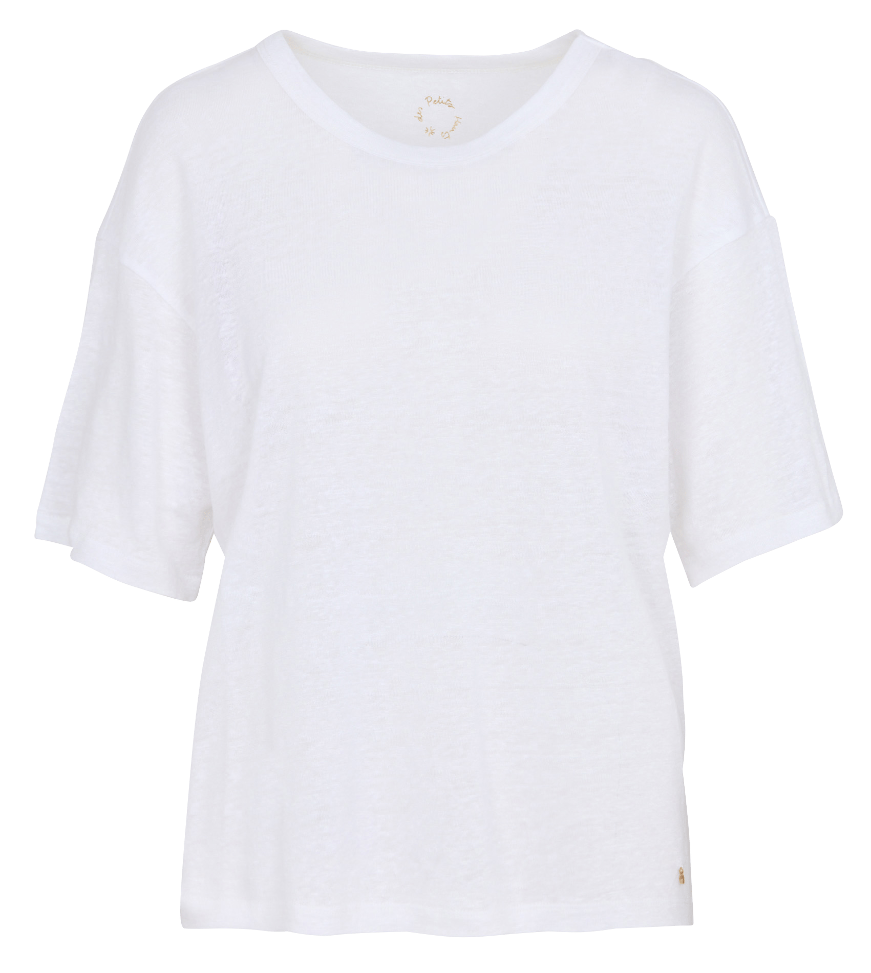 Tee-shirt col rond zn lin DES PETITS HAUTS Beige