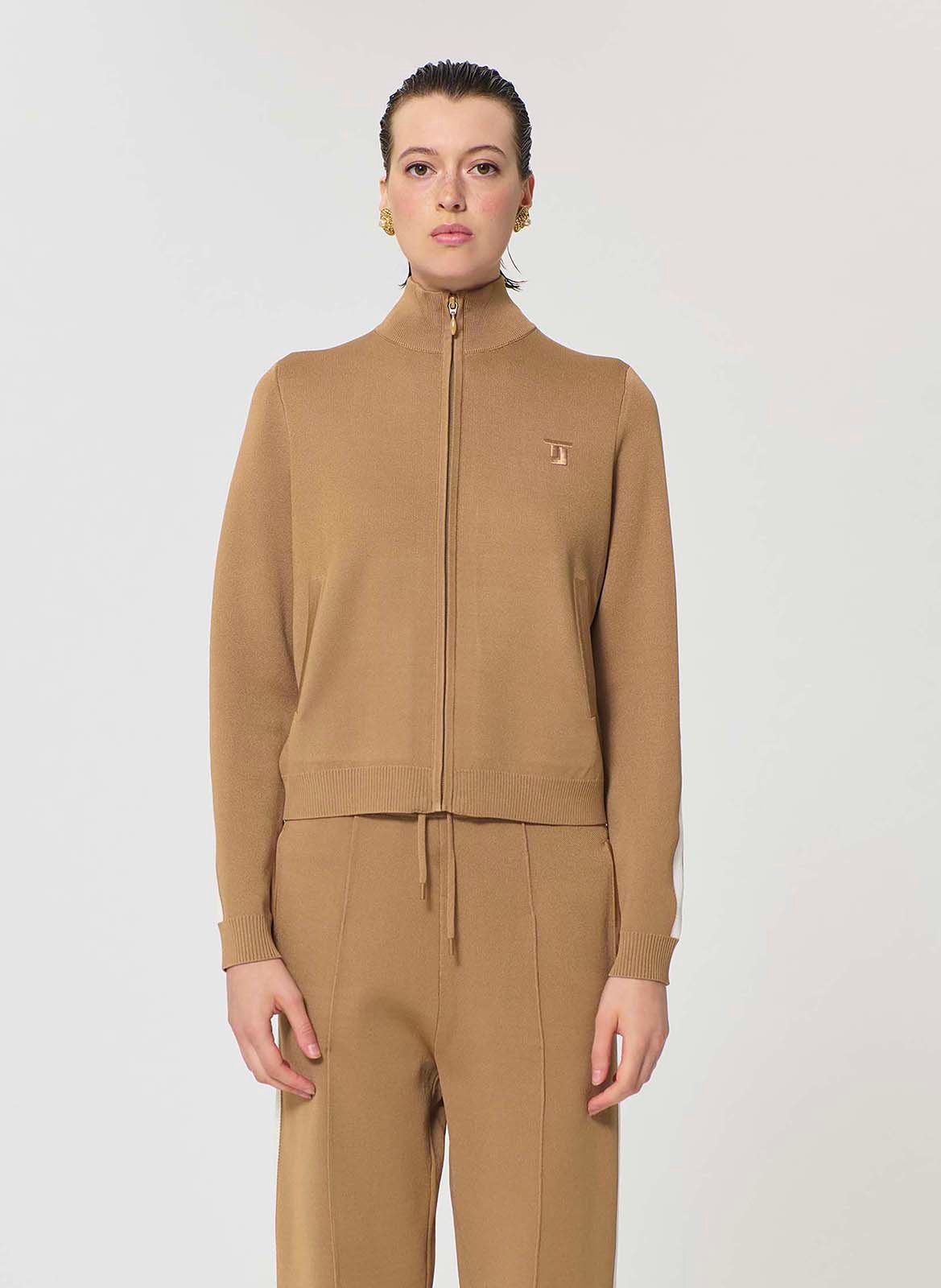 Gilet droit col montant en maille TARA JARMON