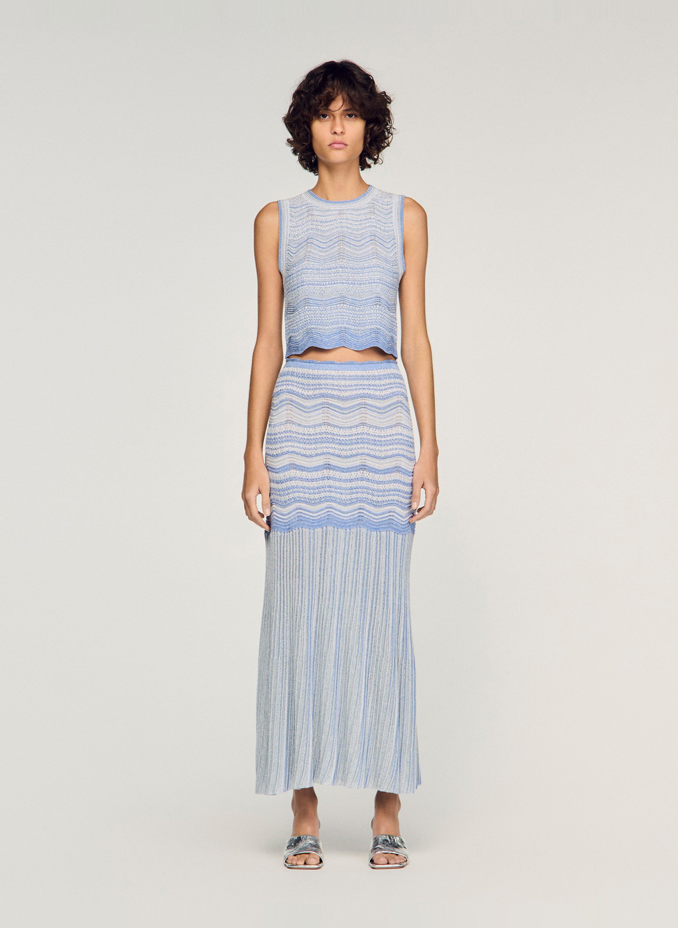 Top in fantasiesteek SANDRO Blauw