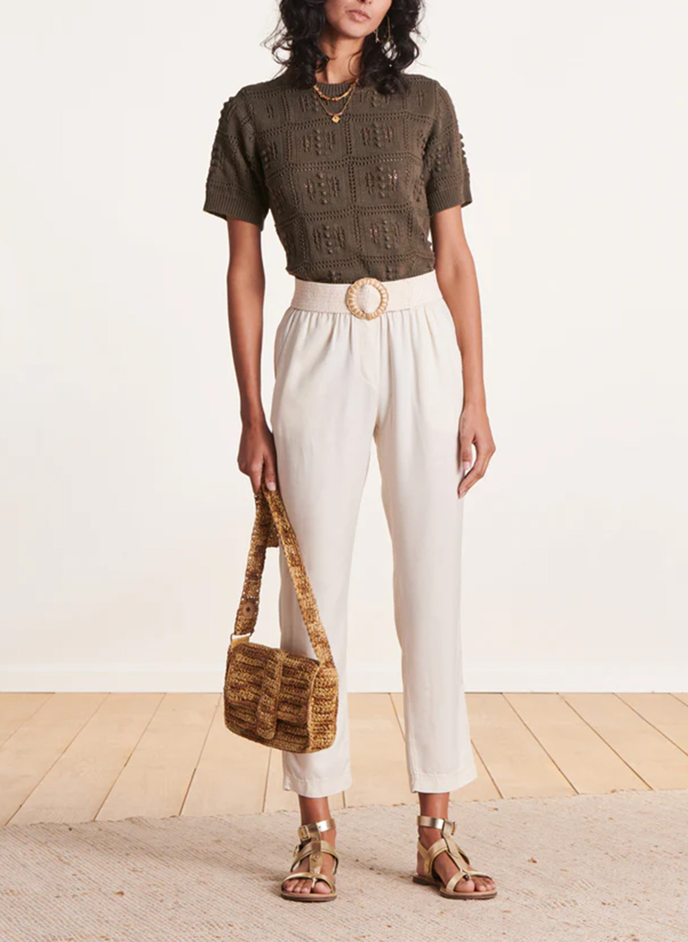 Pantalon droit 7/8ème LA FEE MARABOUTEE Blanc