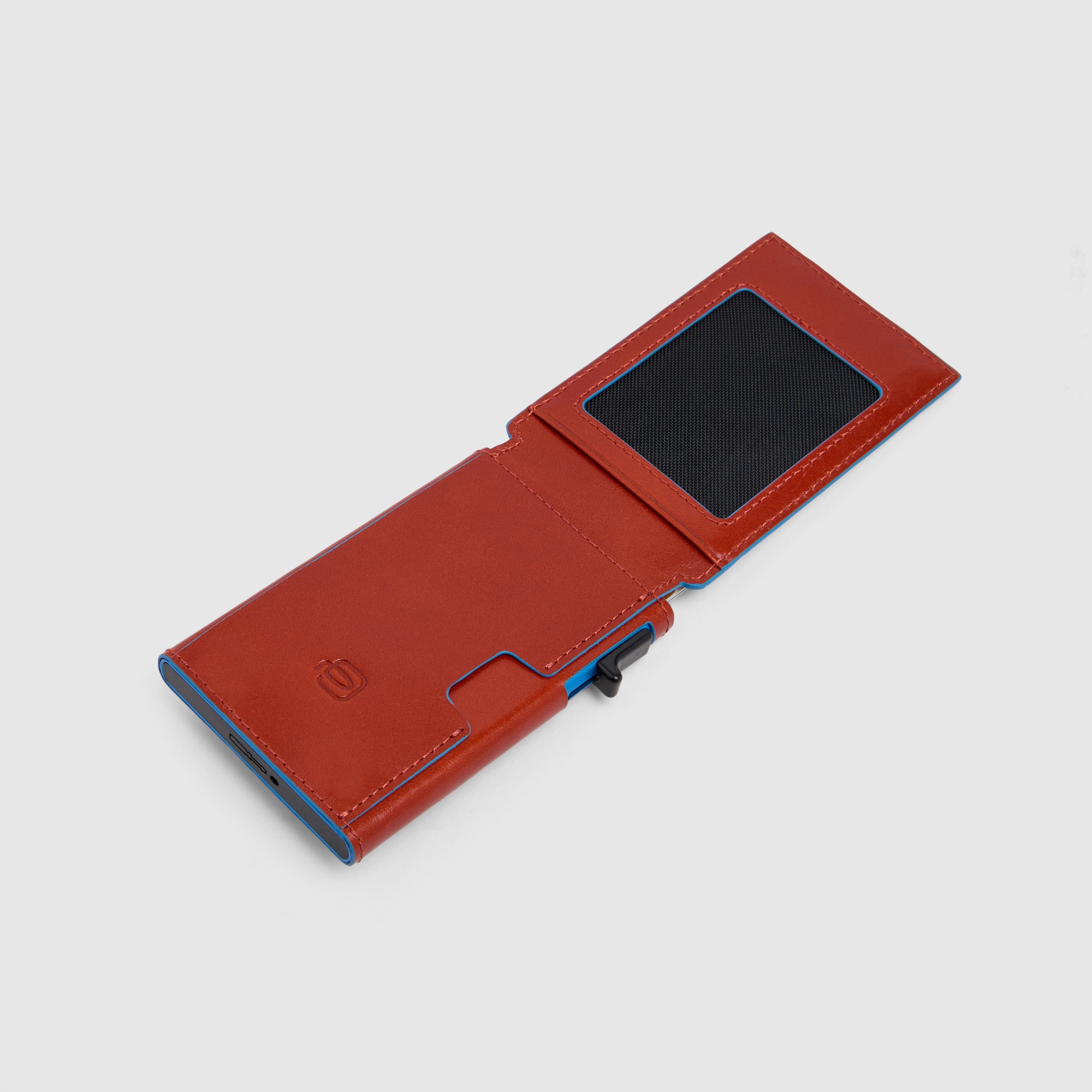 Automatic cardholder with foldable ID holder PIQUADRO Brown