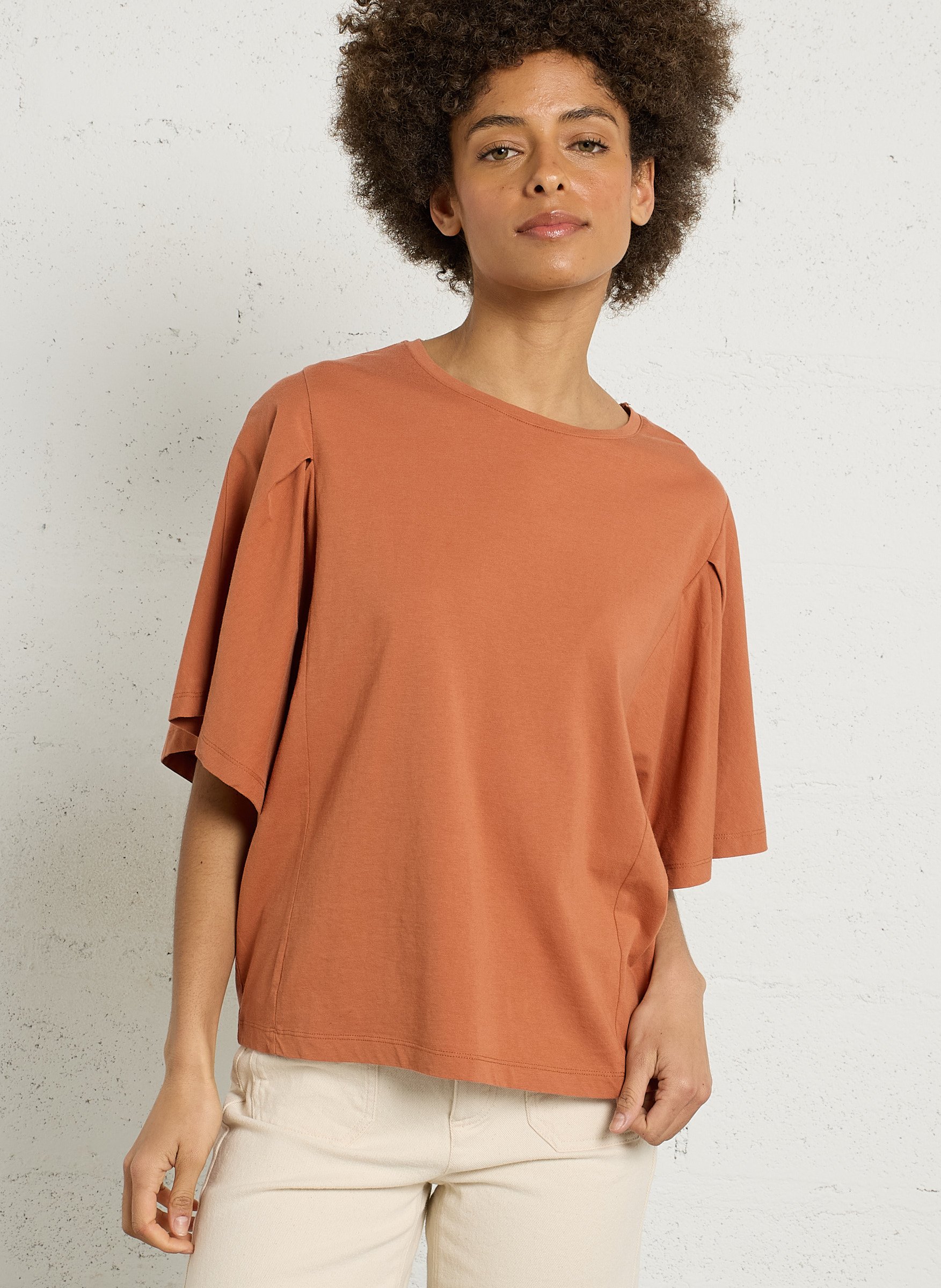 Tee-shirt oversize col rond en coton MAISON 123