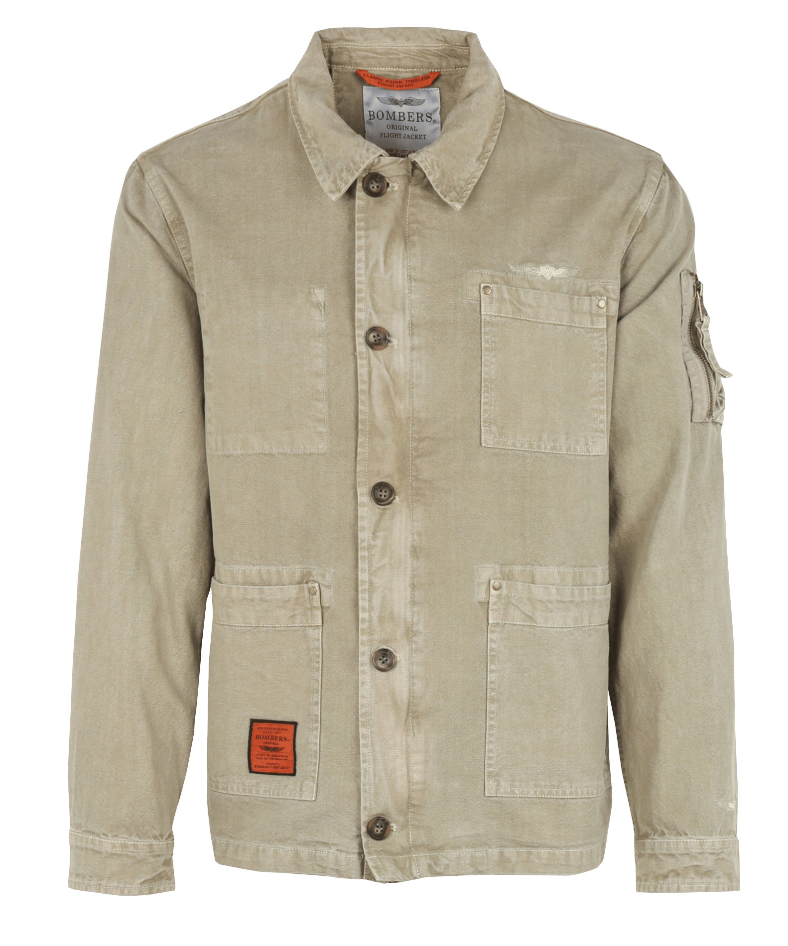 Straight-cut cotton overshirt BOMBERS ORIGINAL Brown