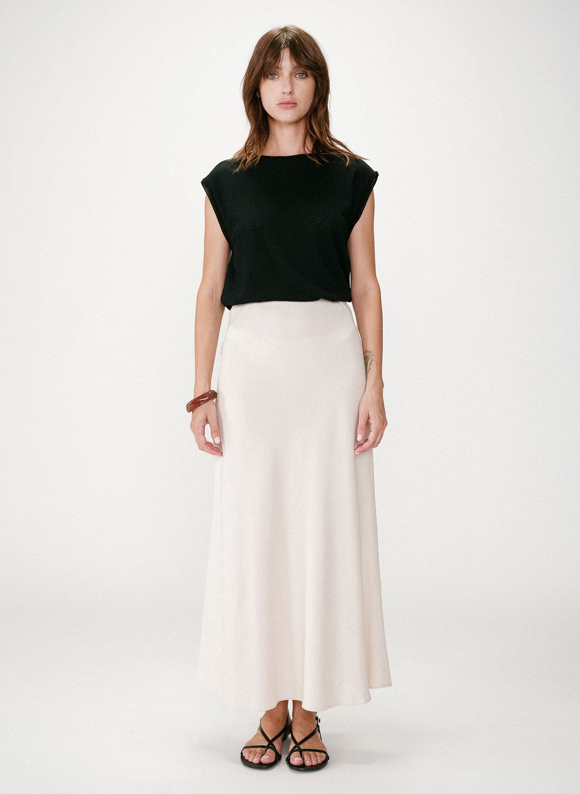 Long A-line skirt GRACE ET MILA Beige