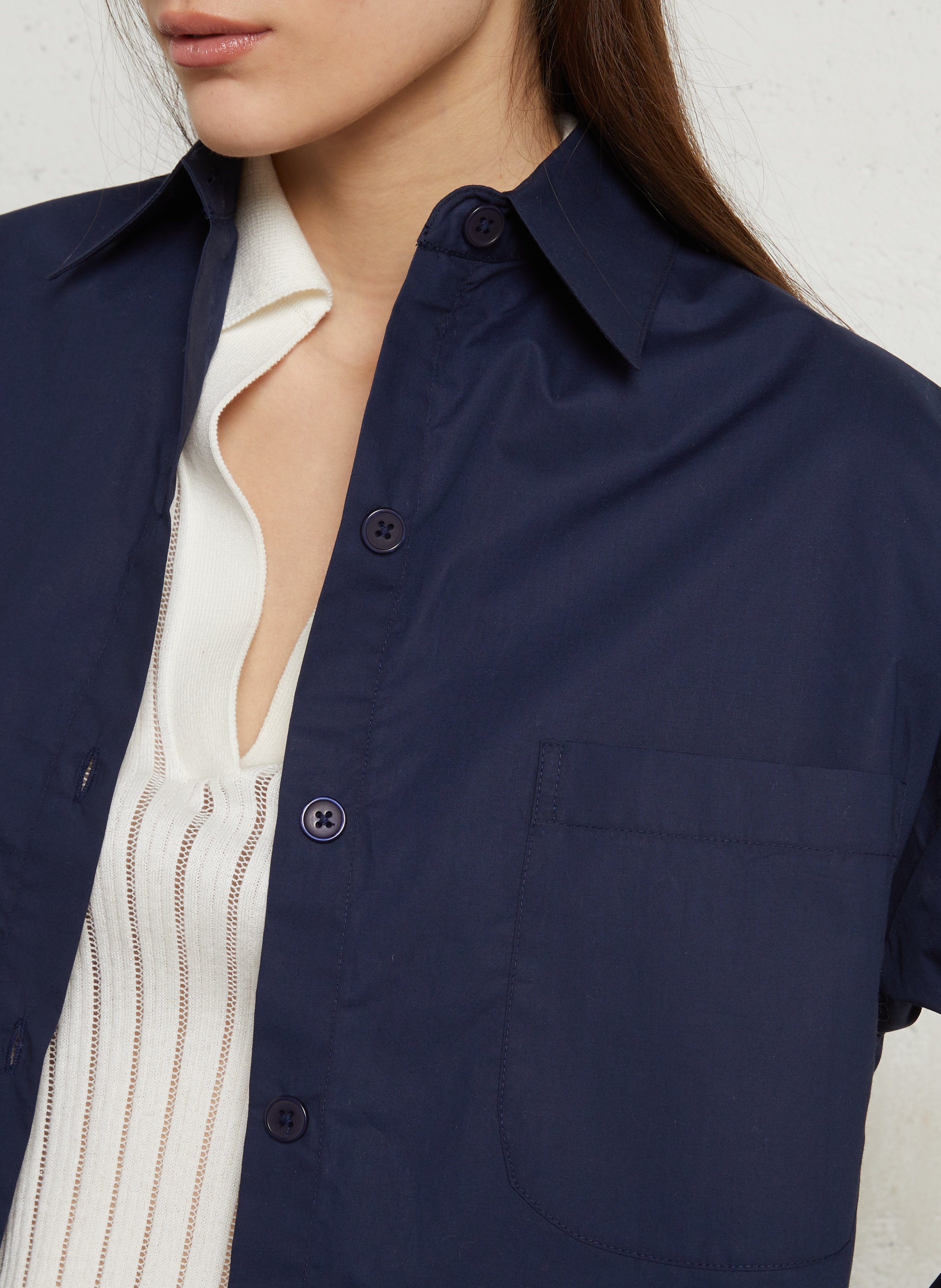 Weite Karobluse aus Baumwolle RAE ANTWERP Blau