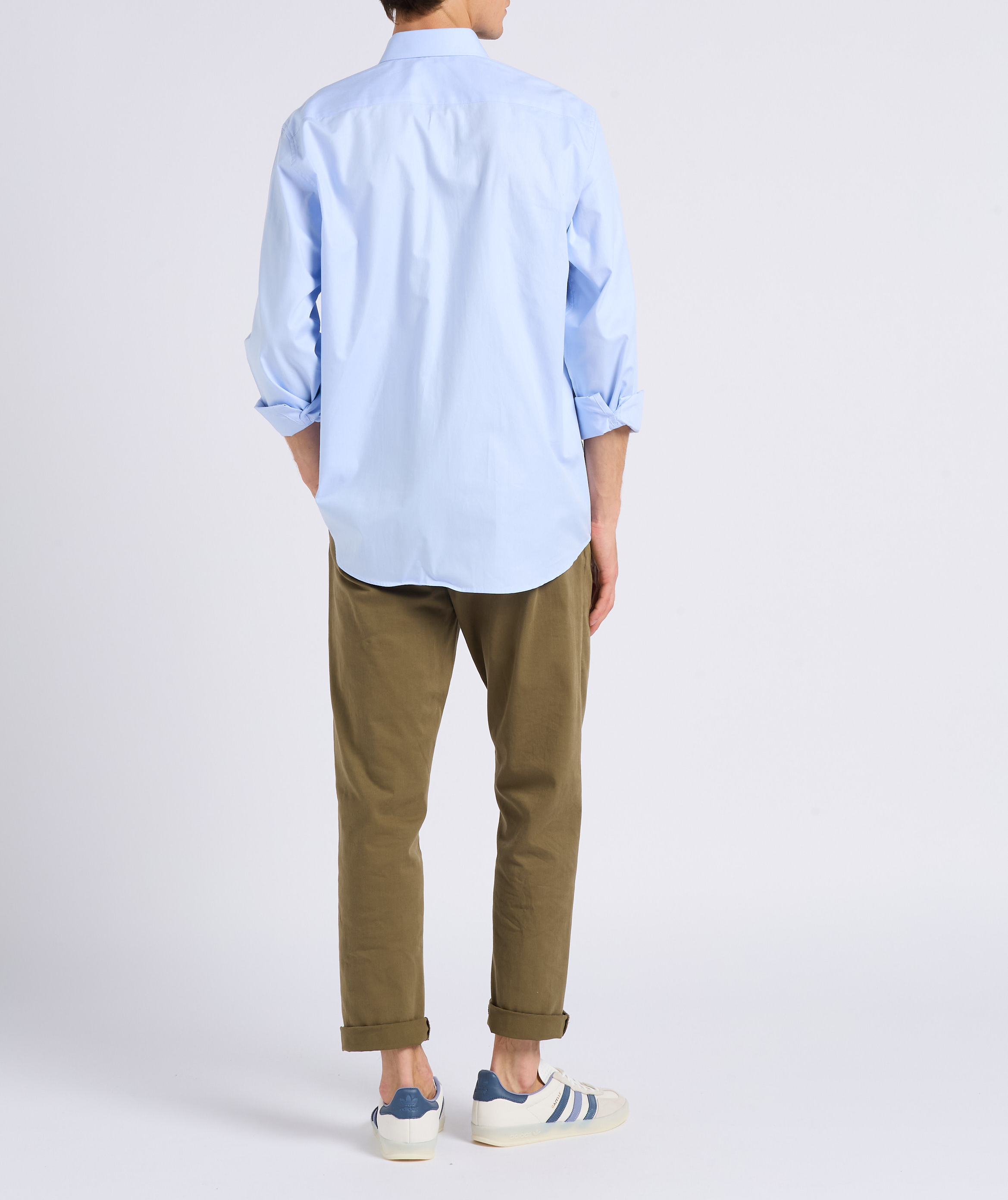 Gerade geschnittenes Baumwollhemd mit klassischem Kragen AU PRINTEMPS PARIS Blau