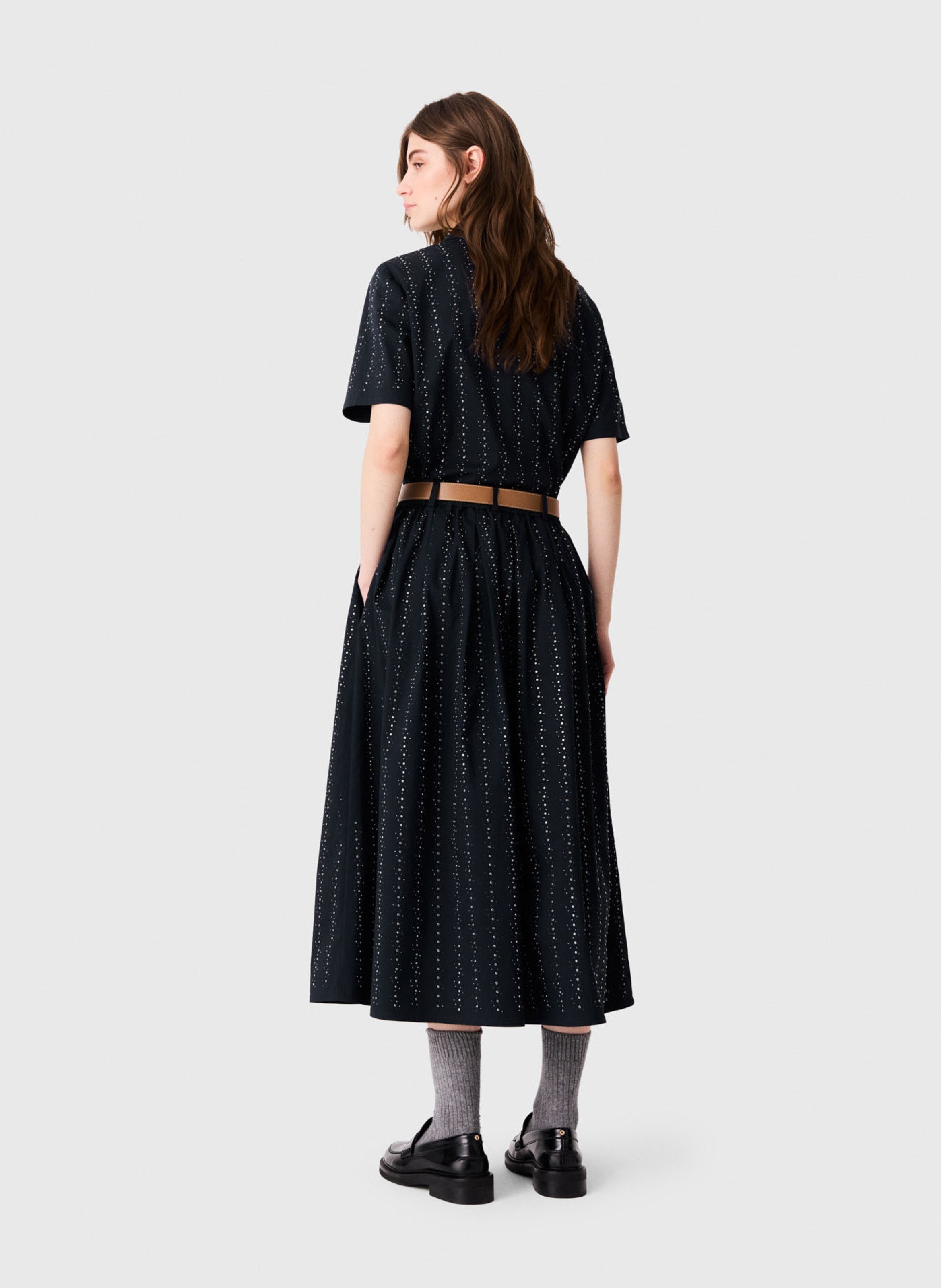 Gerende rok van katoenmix MAJE Blauw