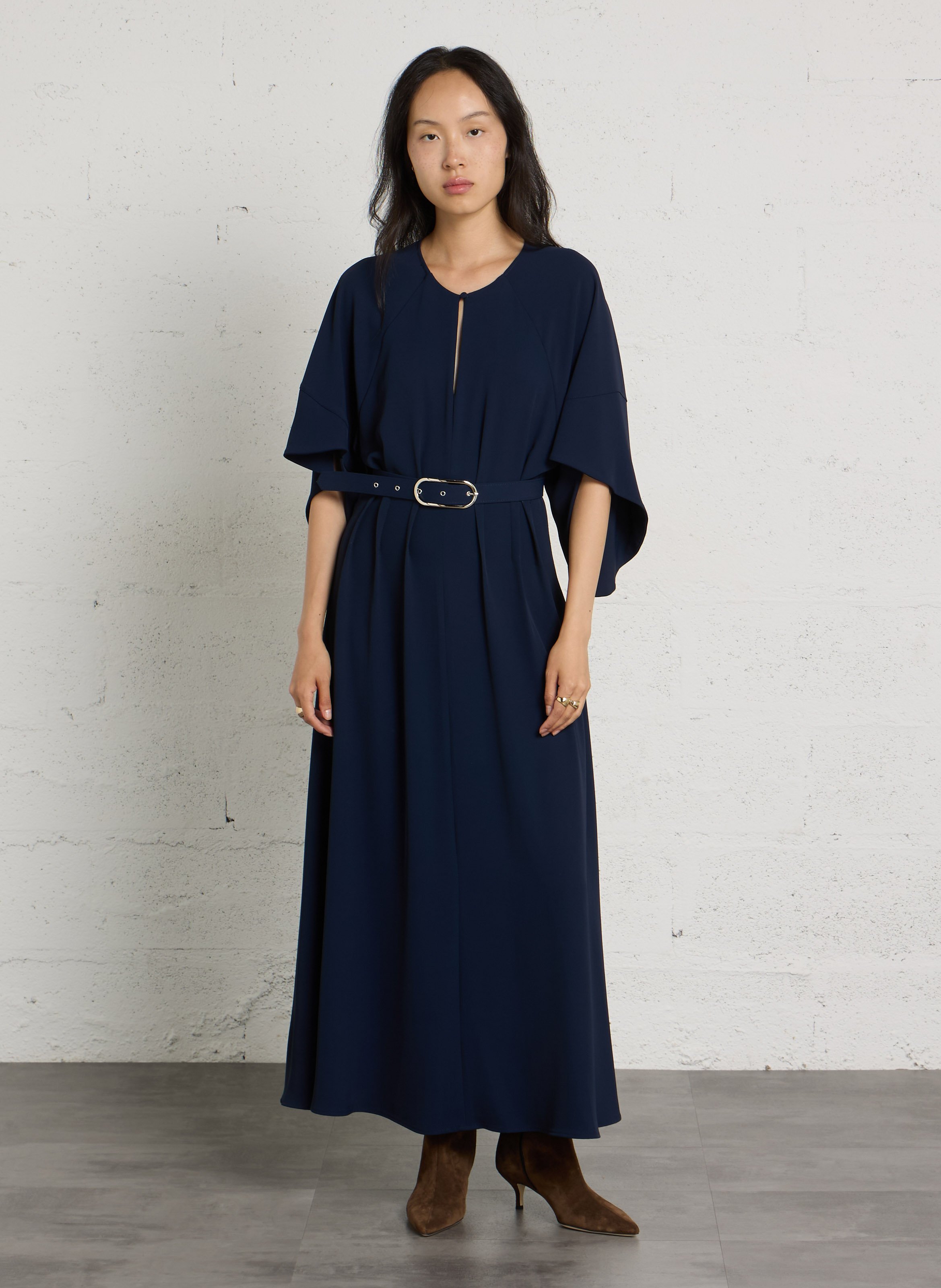 Robe longue cintrée avec ceinture IMPERIAL Bleu