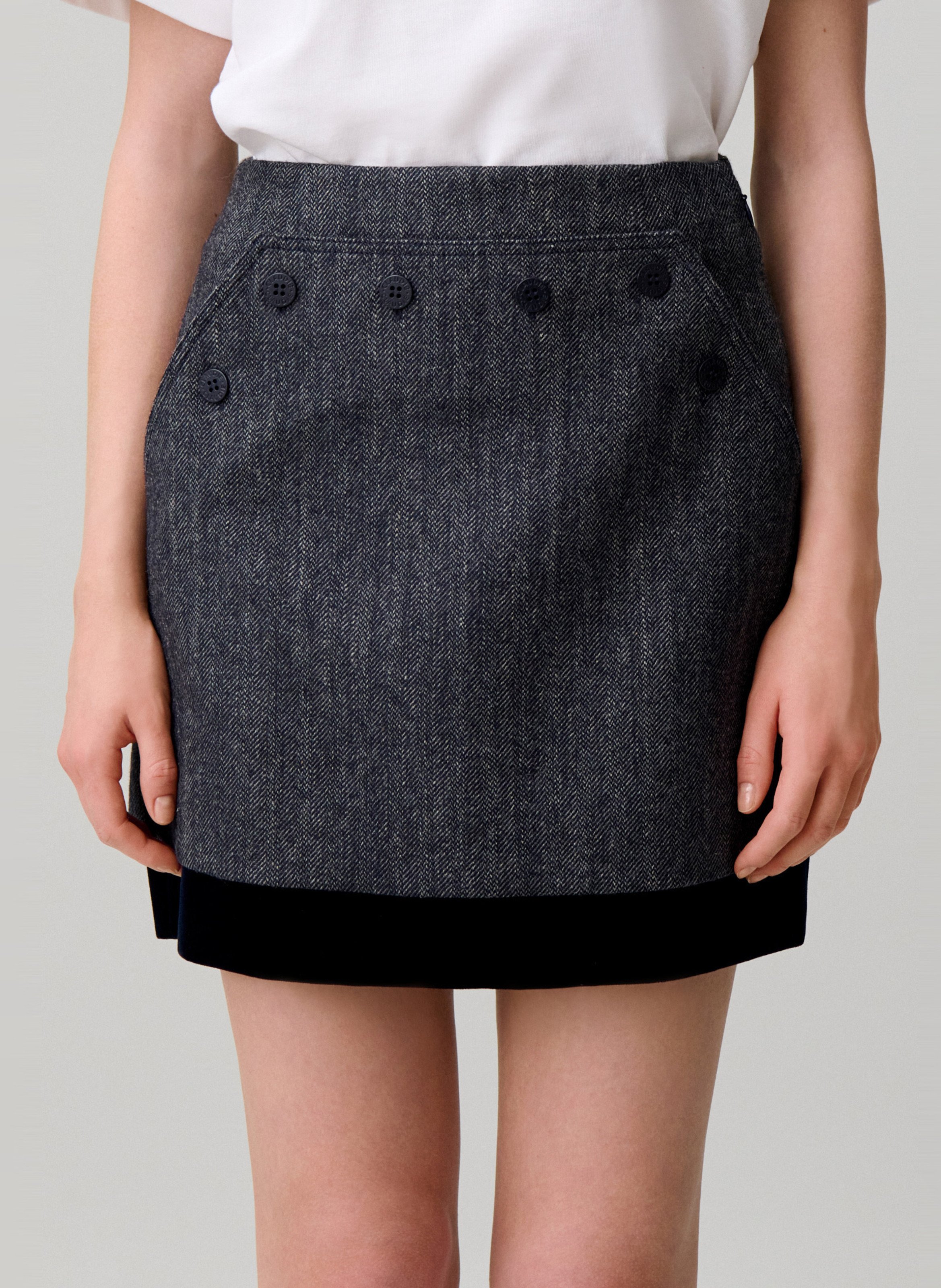 Straight wool mix skirt CLAUDIE PIERLOT Multicolored