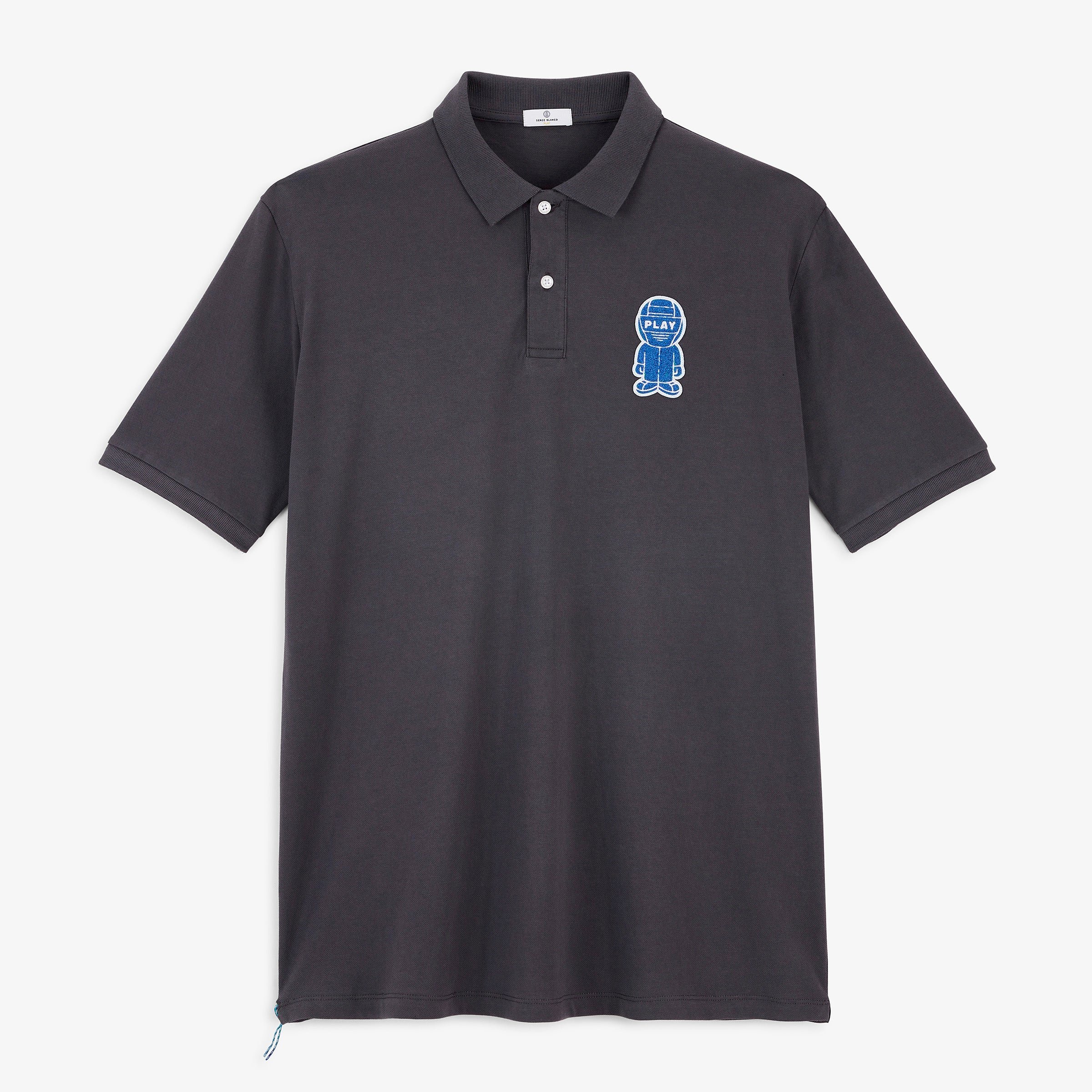 Piqué polo short-sleeve badge looped pilot gray asphalt sbplay SERGE BLANCO Grey