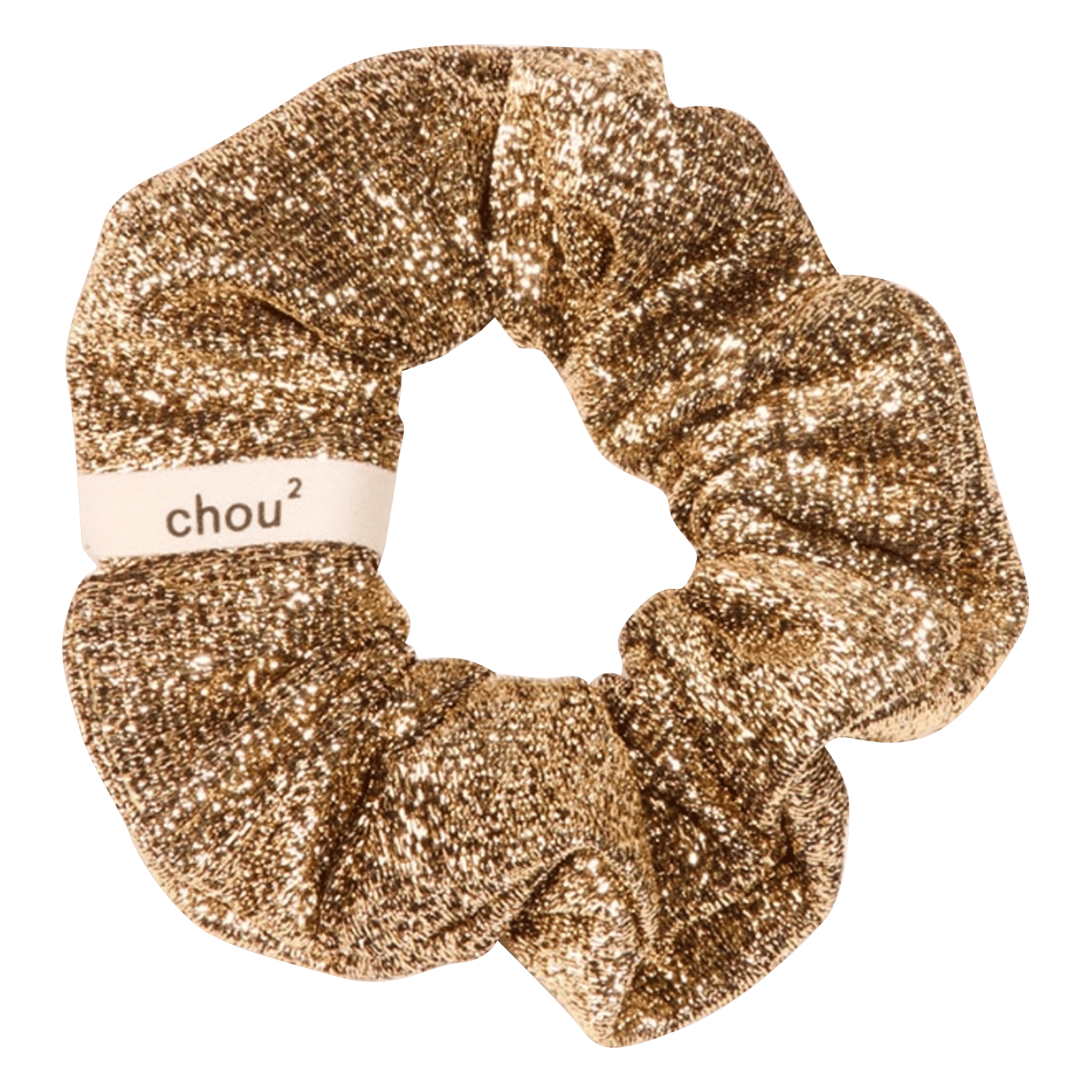 Shiny solid scrunchie CHOU AU CARRE Golden