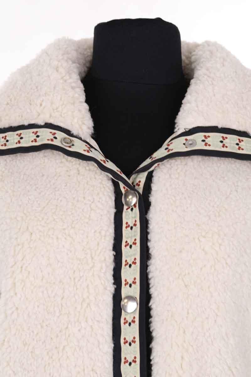 Regular-fit organic cotton jacket with sherpa collar LEVI'S - Seconde main White