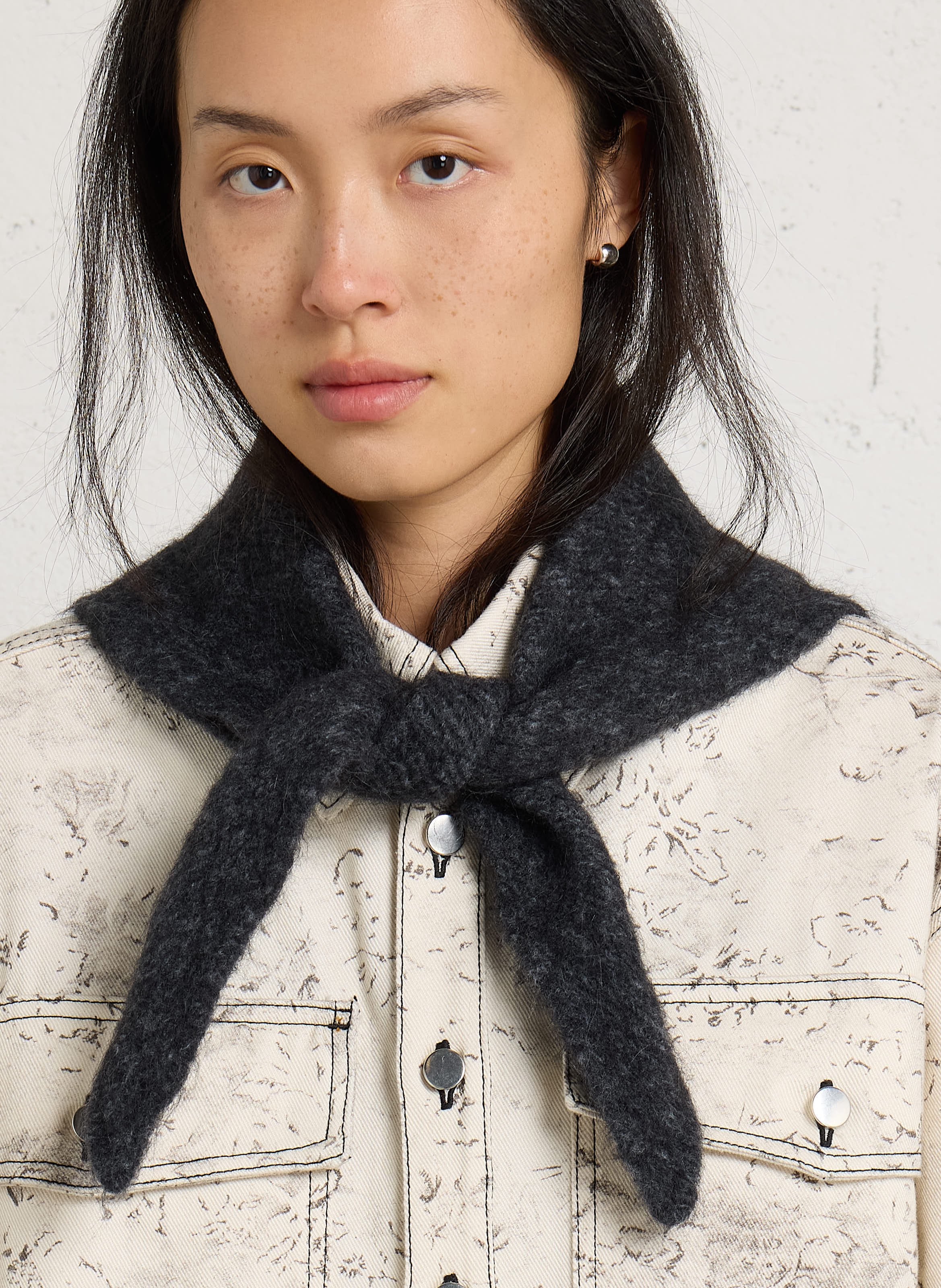 Wool scarf THE NEW SOCIETY Grey
