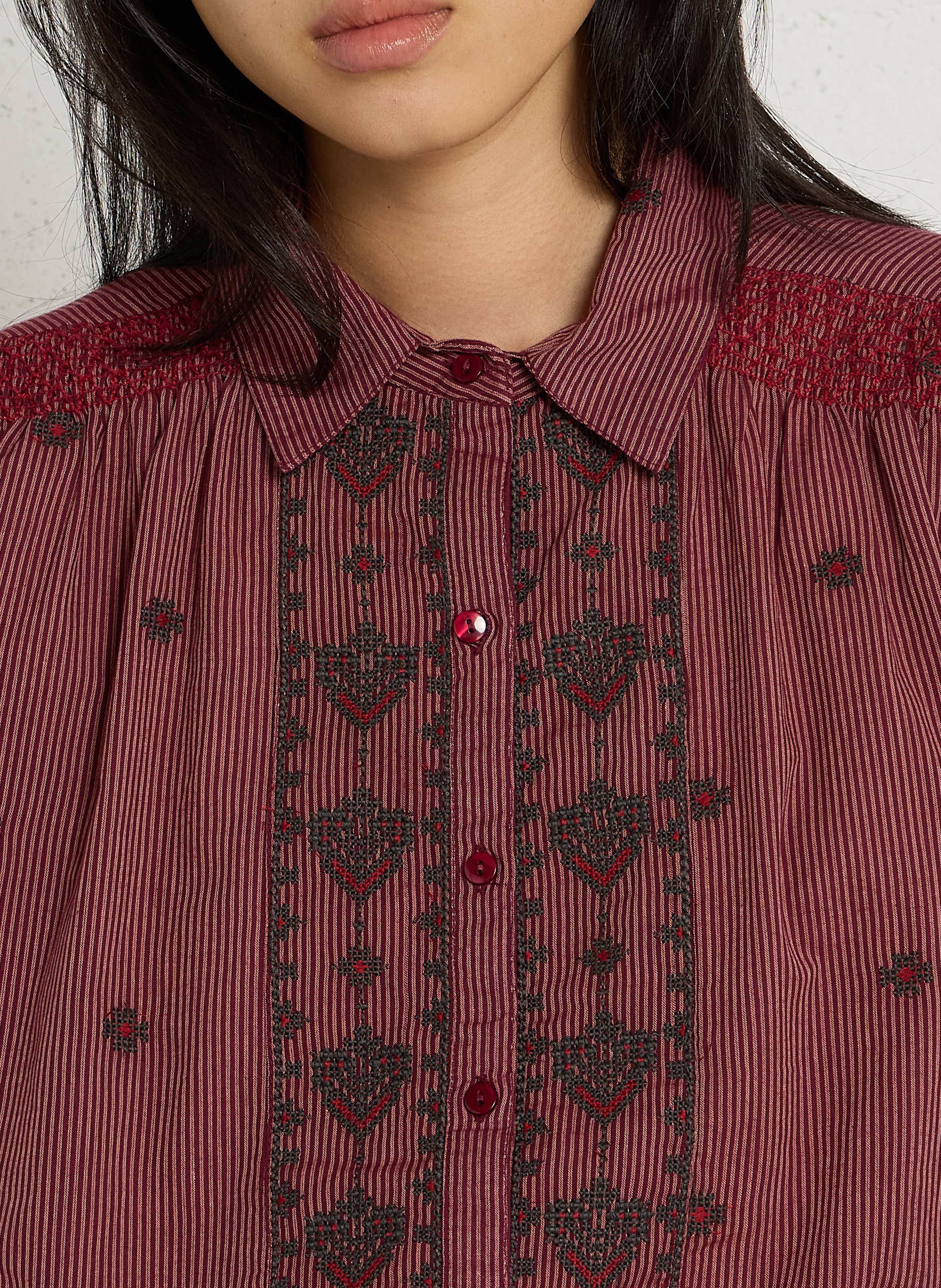 Overhemd met katoenen print MAISON HOTEL Rood