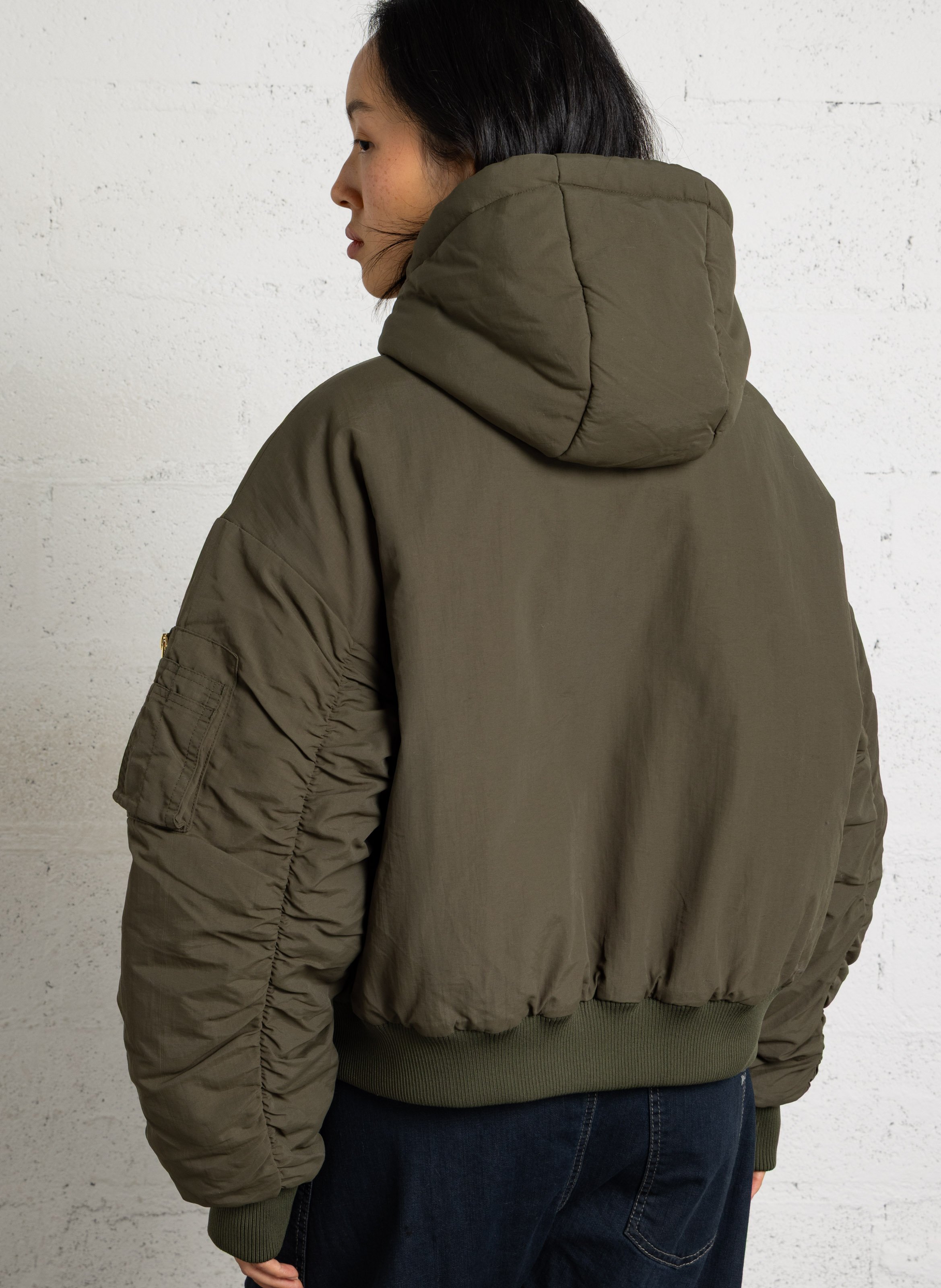 Blouson droite col capuche BOMBERS ORIGINAL Kaki