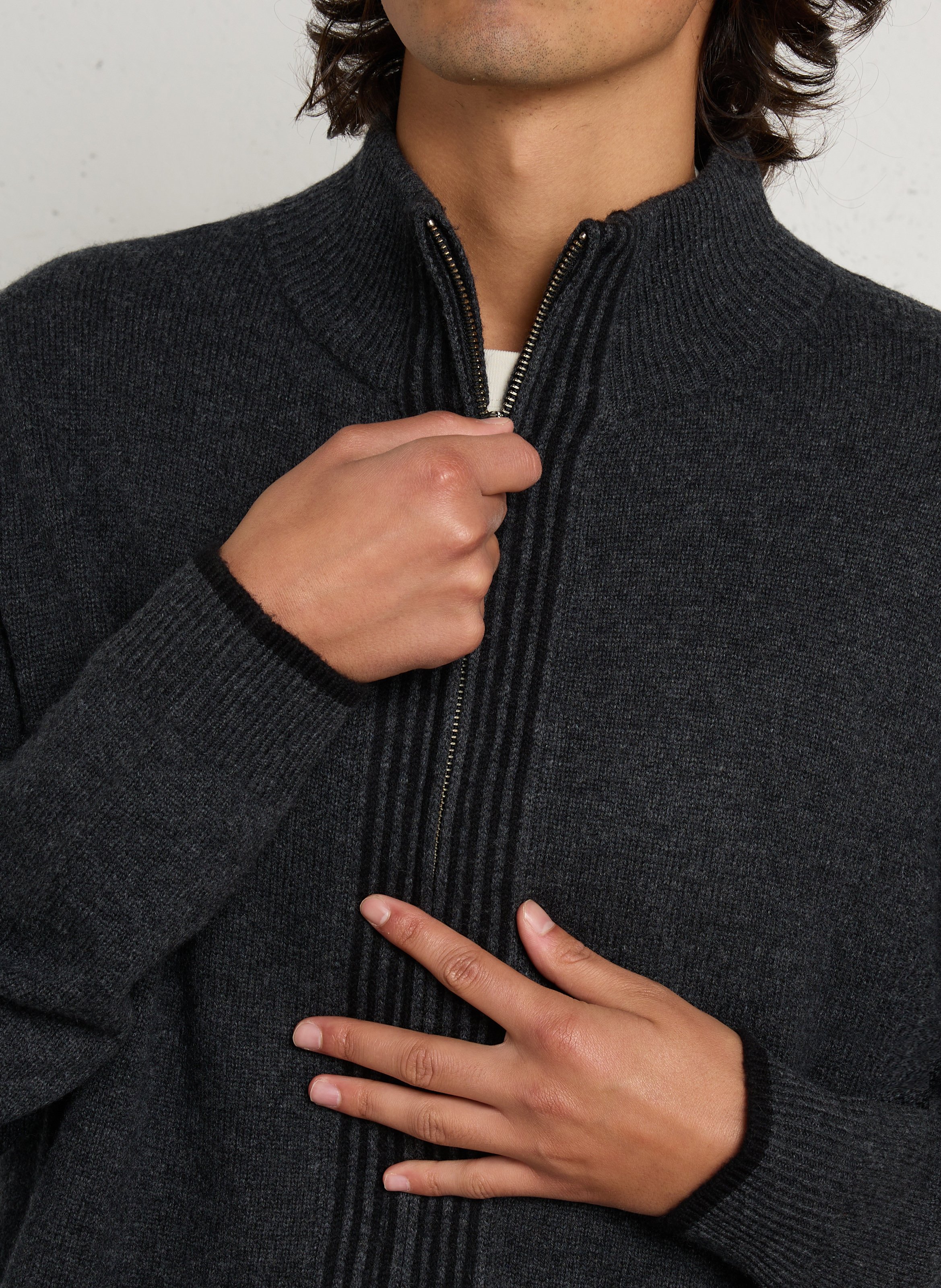 Gilet oversize en laine et cachemire MAJESTIC FILATURES Beige