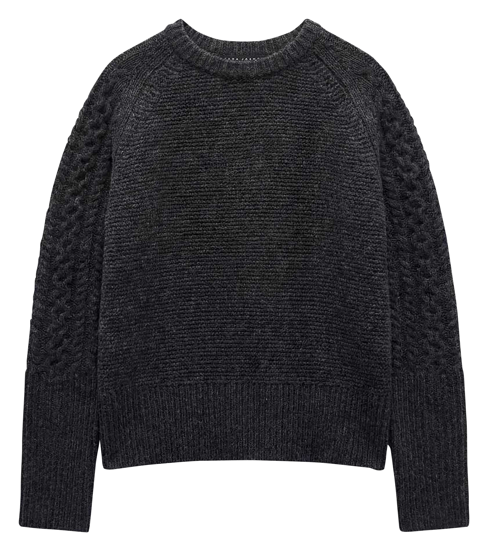 Straight round-neck wool jumper TARA JARMON Grey
