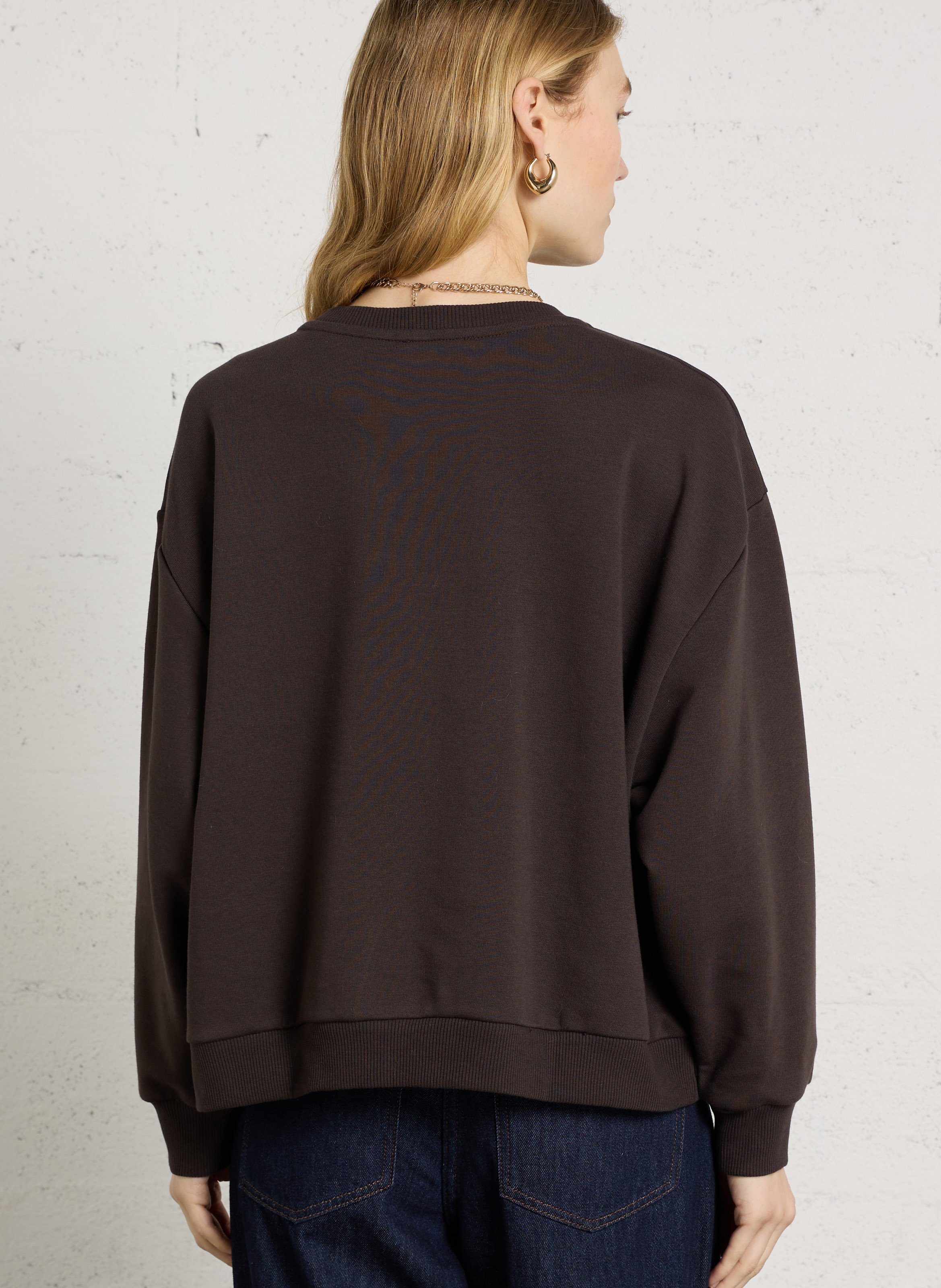Loose-fit cotton-blend sweater MAISON 123 Brown