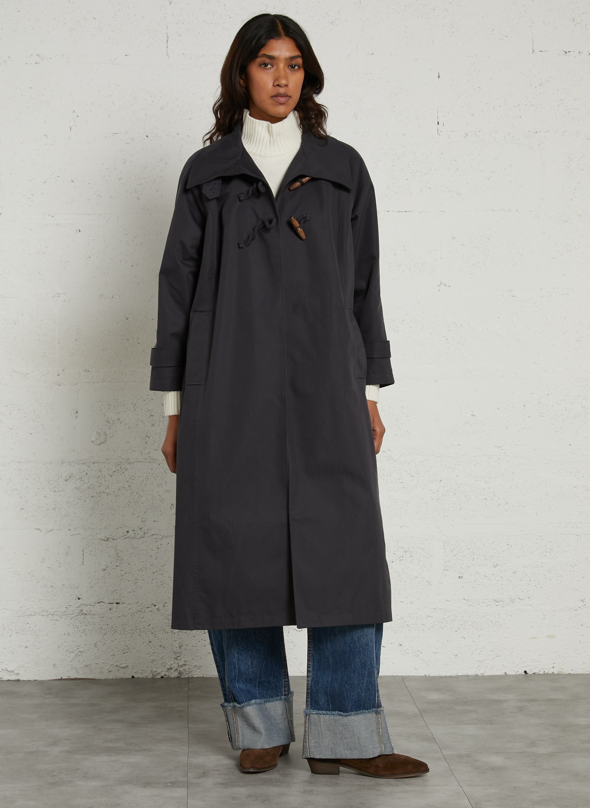 Trench ample en coton mélangé  HOD PARIS Noir