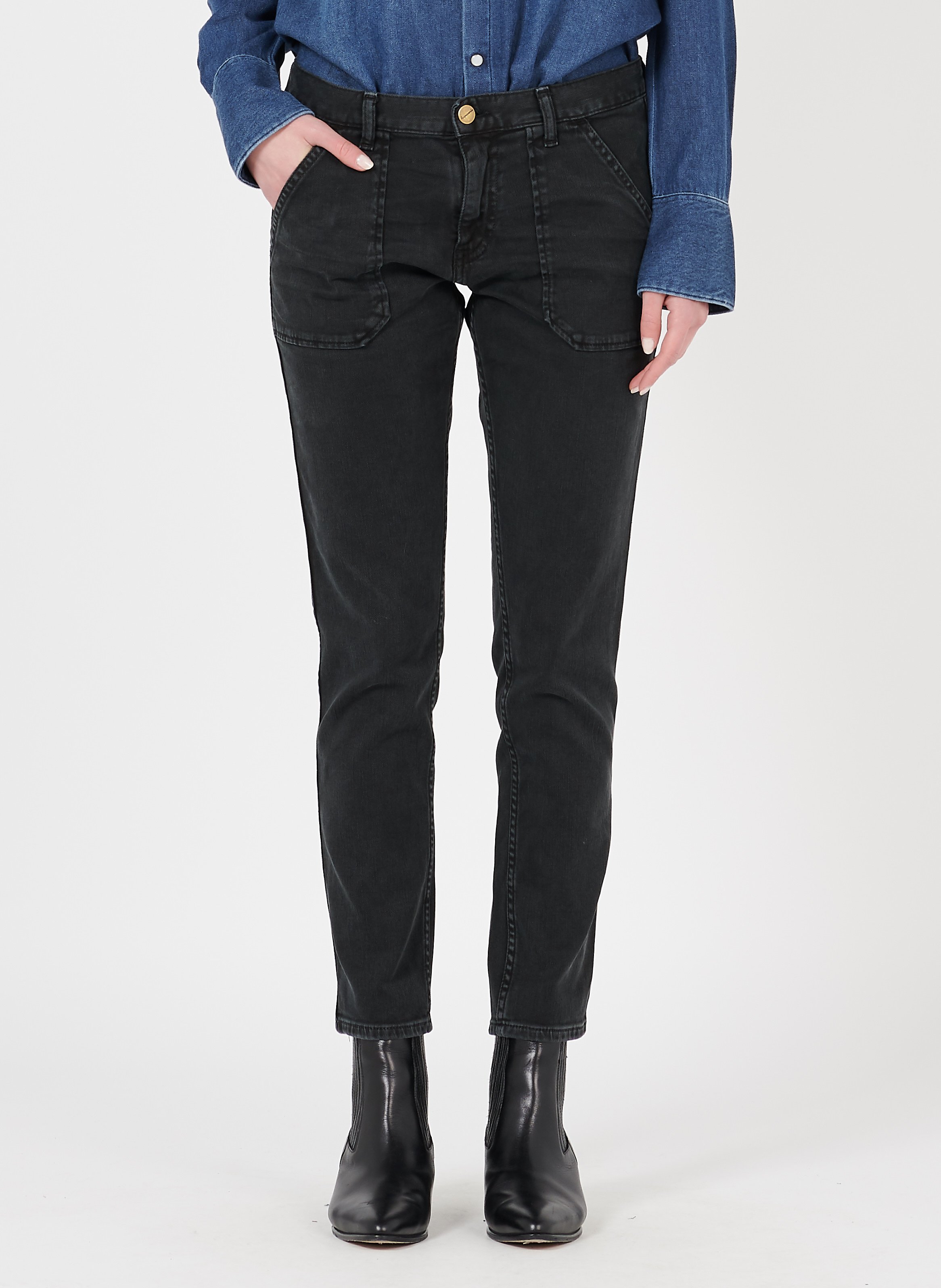 Vaquero slim de mezcla de algodón ACQUAVERDE Negro