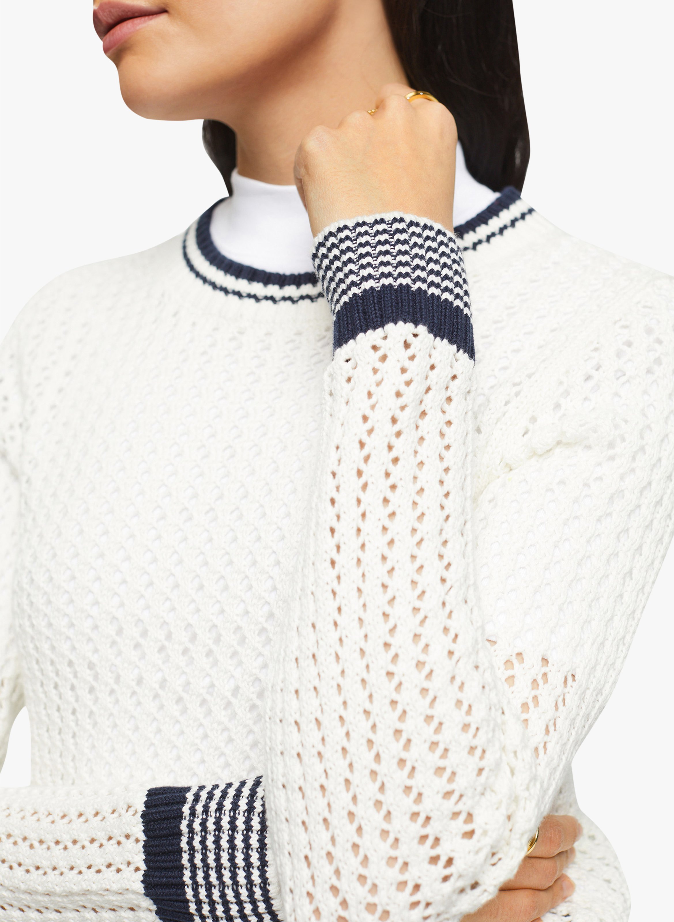 Pull Esprit En Maille Fine Kaki - Taille 38 Femme - 80% Acrylique, 20% Lin - Occasion TB