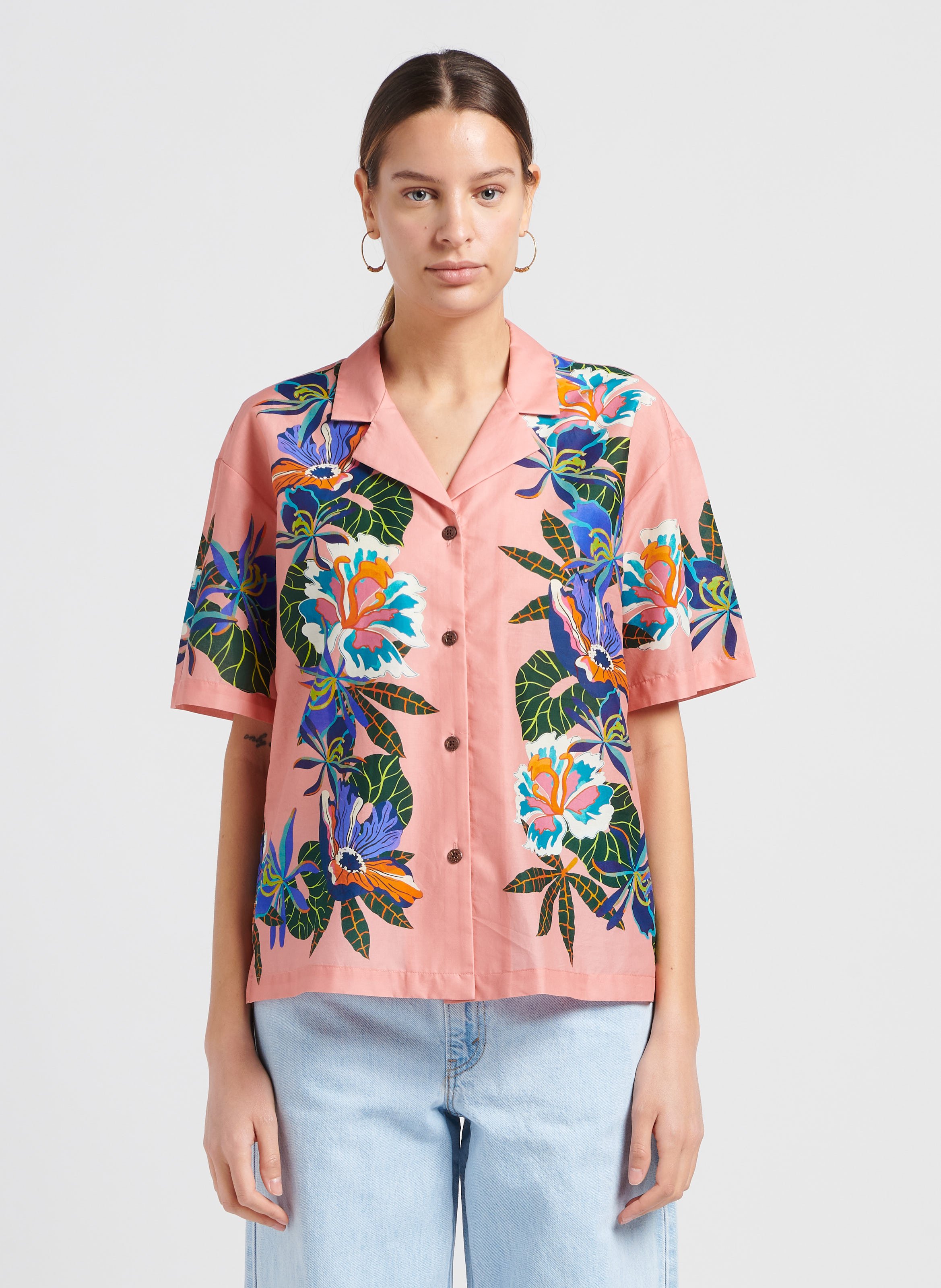 Chemise col V imprimé en coton bio SCOTCH AND SODA Multicolore