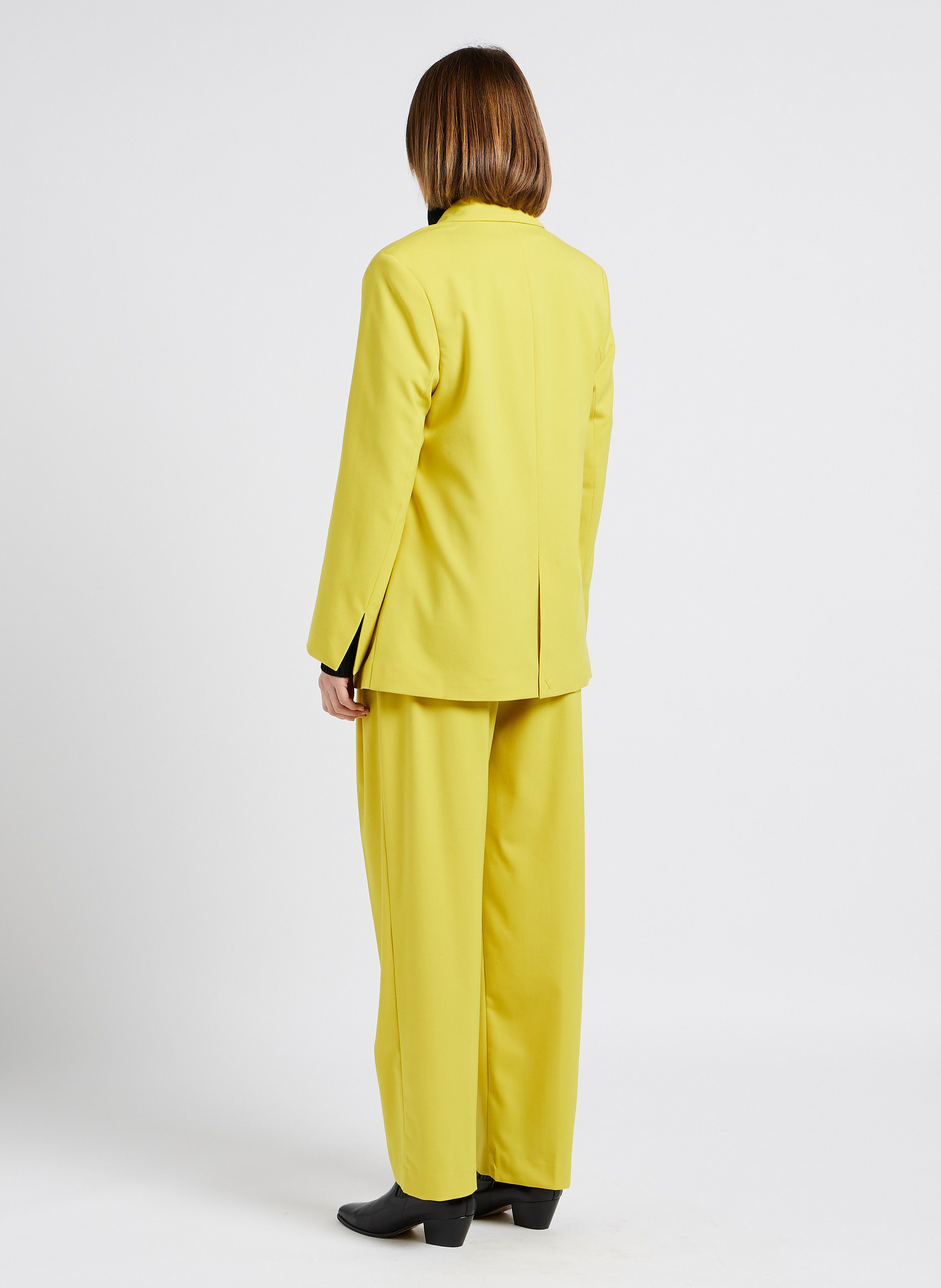 Yellow on sale pleated pants