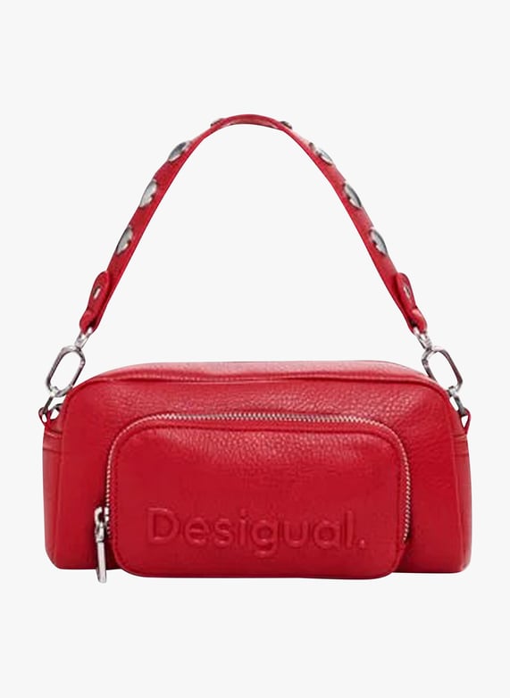 Red Faux leather shoulder bag