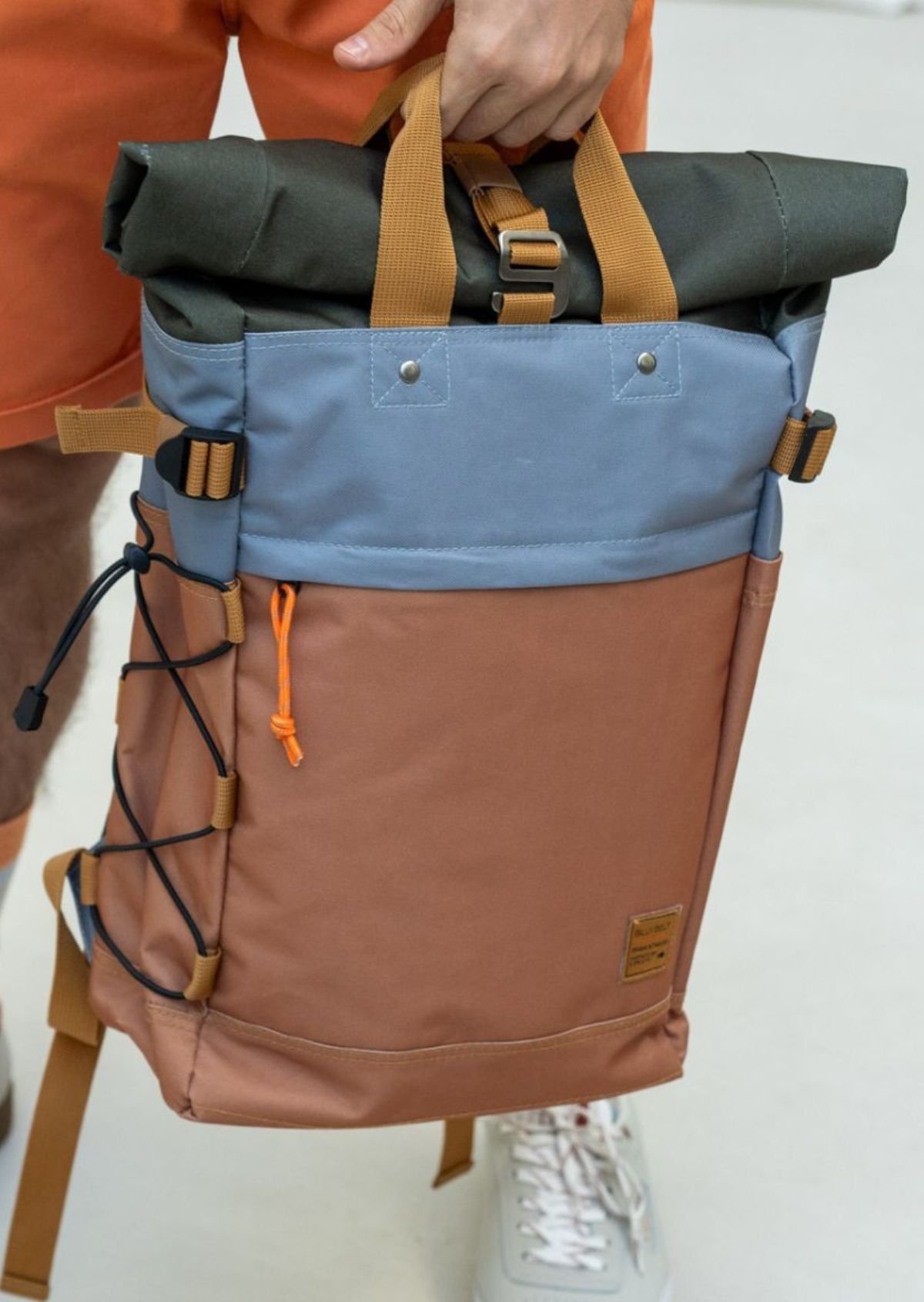 Recycled polyester rolltop backpack BILLYBELT Brown