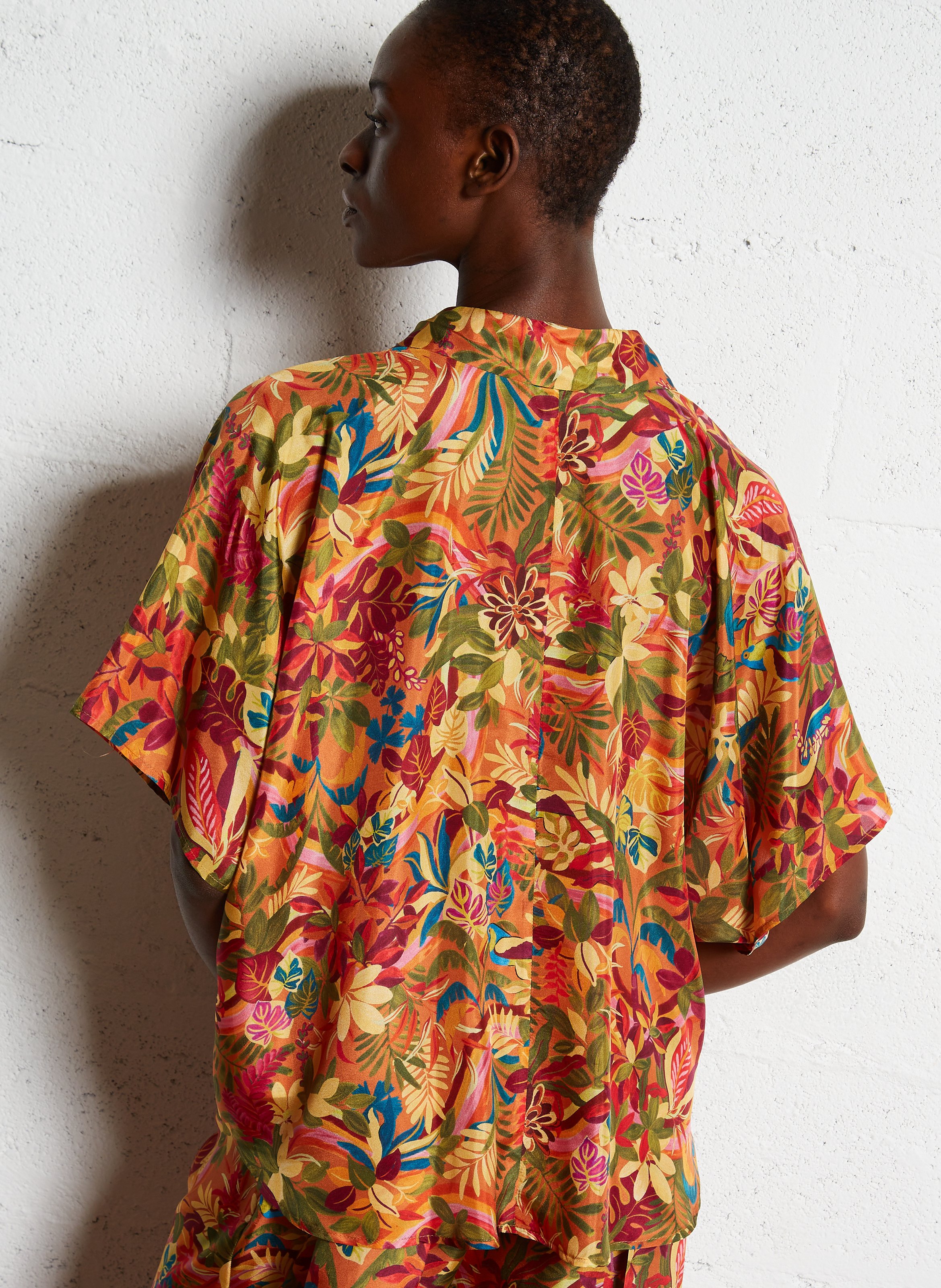 Chemise ample imprimée en soie  MOMONI Multicolore